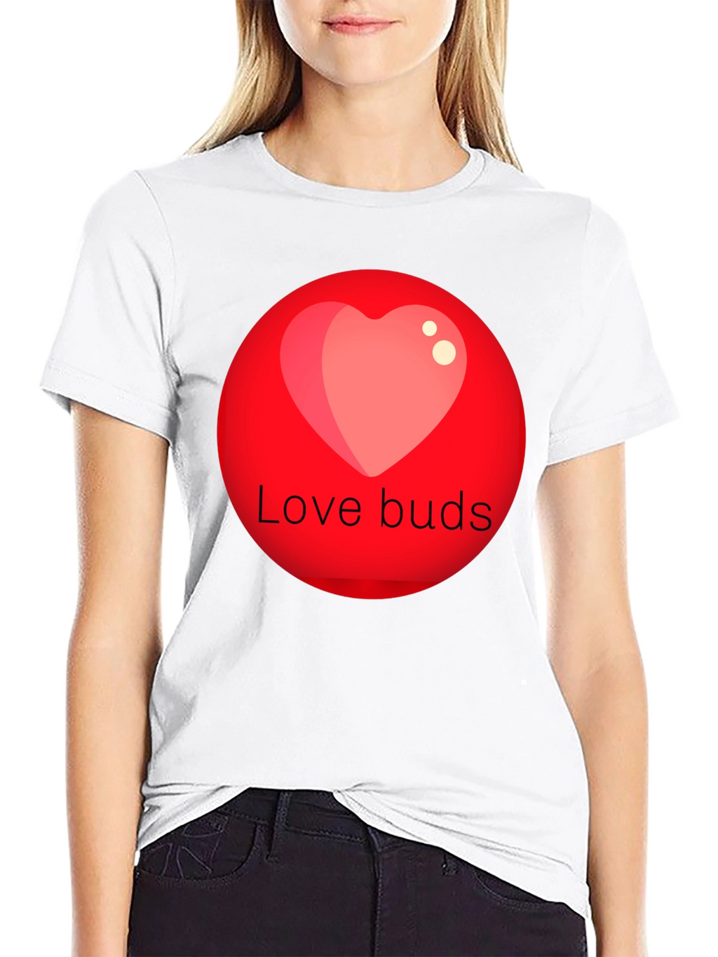 Love Buds Graphic Tee - Black Crew Neck