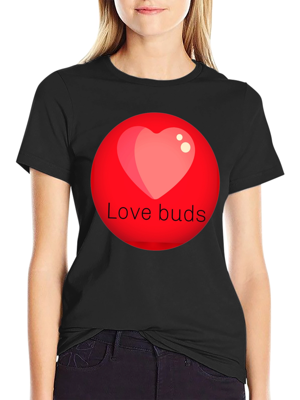 Love Buds Graphic Tee - Black Crew Neck
