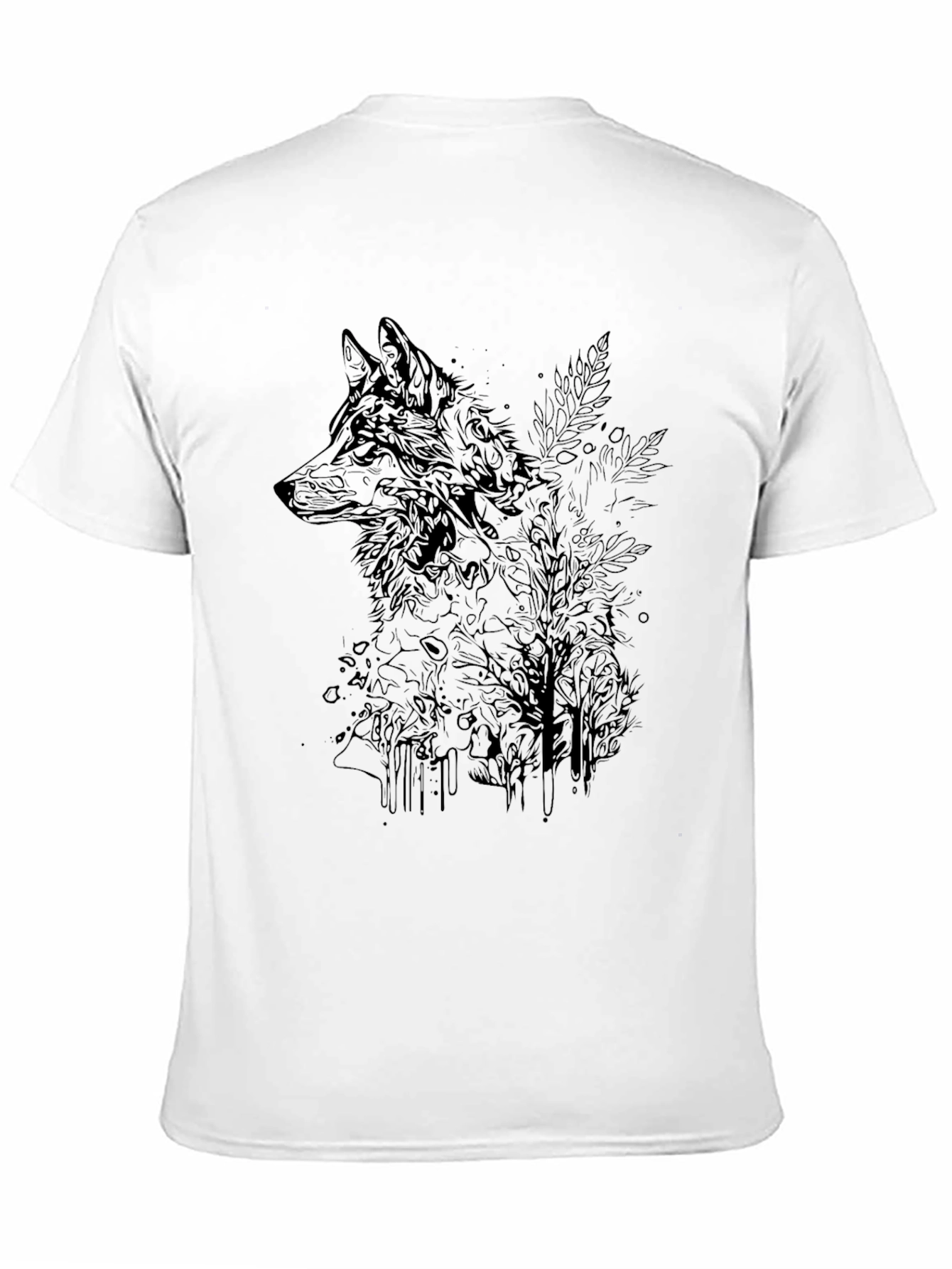 Mens Black Graphic Tee - Wolf & Woods Design