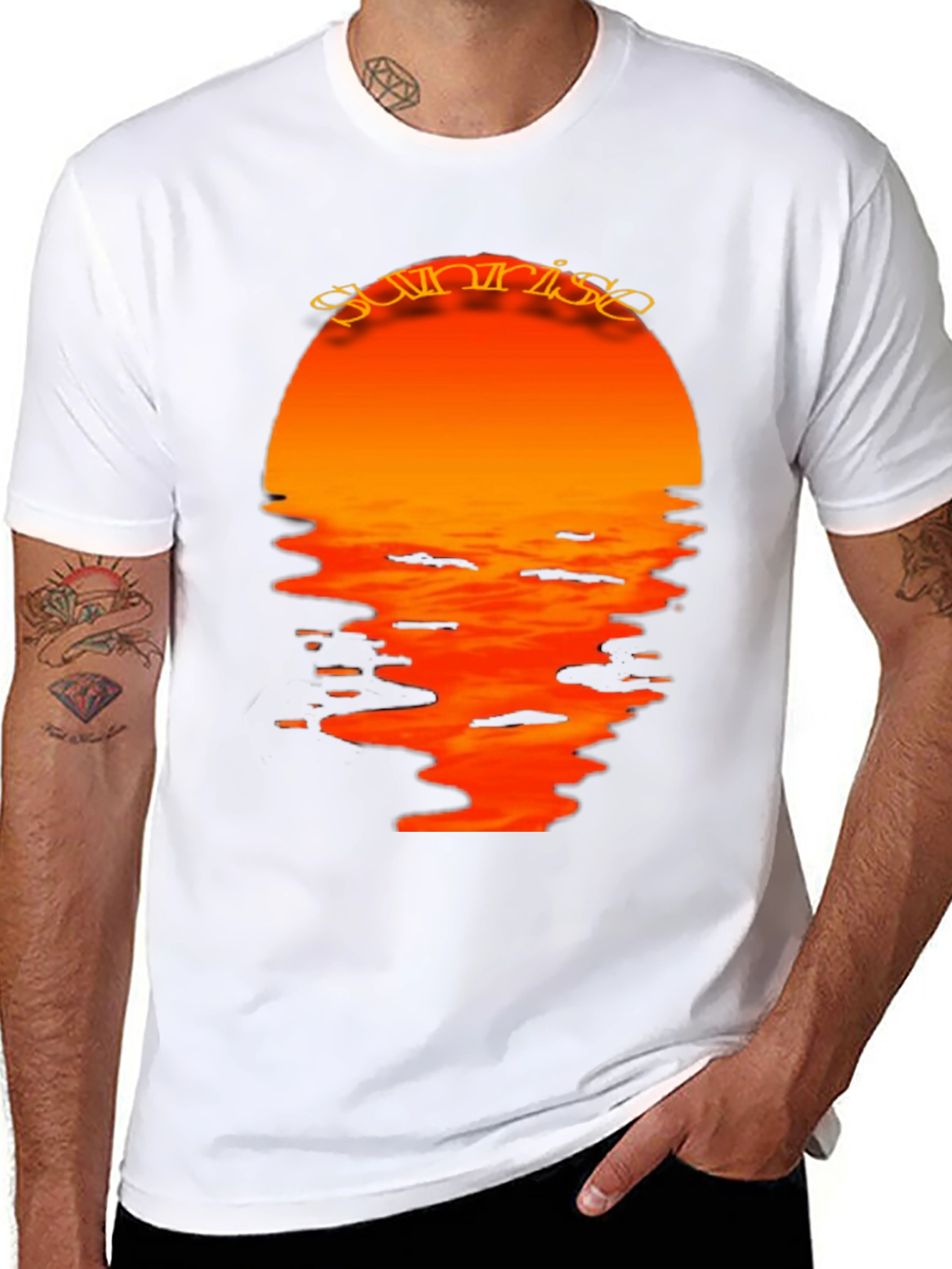 Sunrise Graphic Print Black T-Shirt
