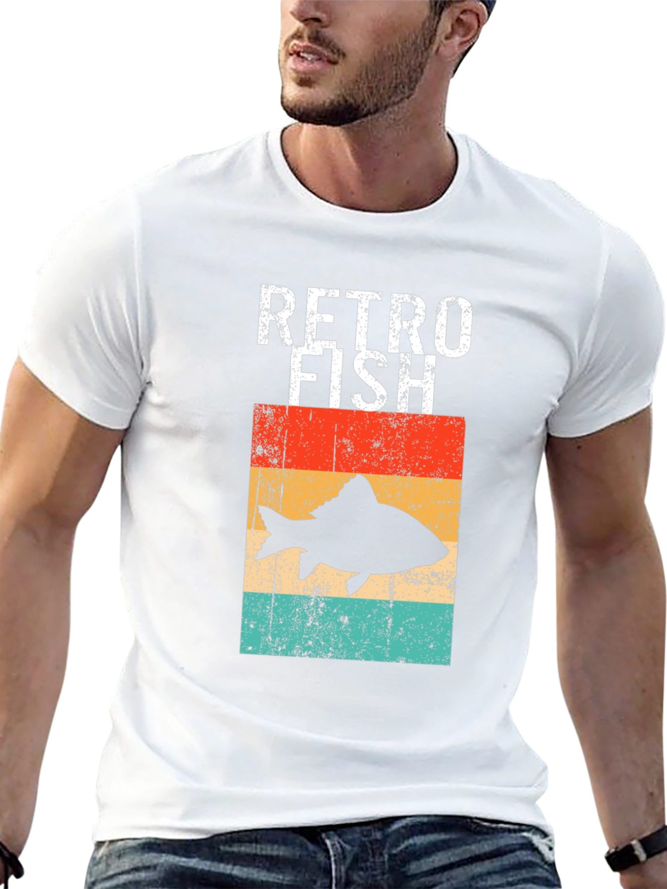 Retro Fish Graphic Tee - Black