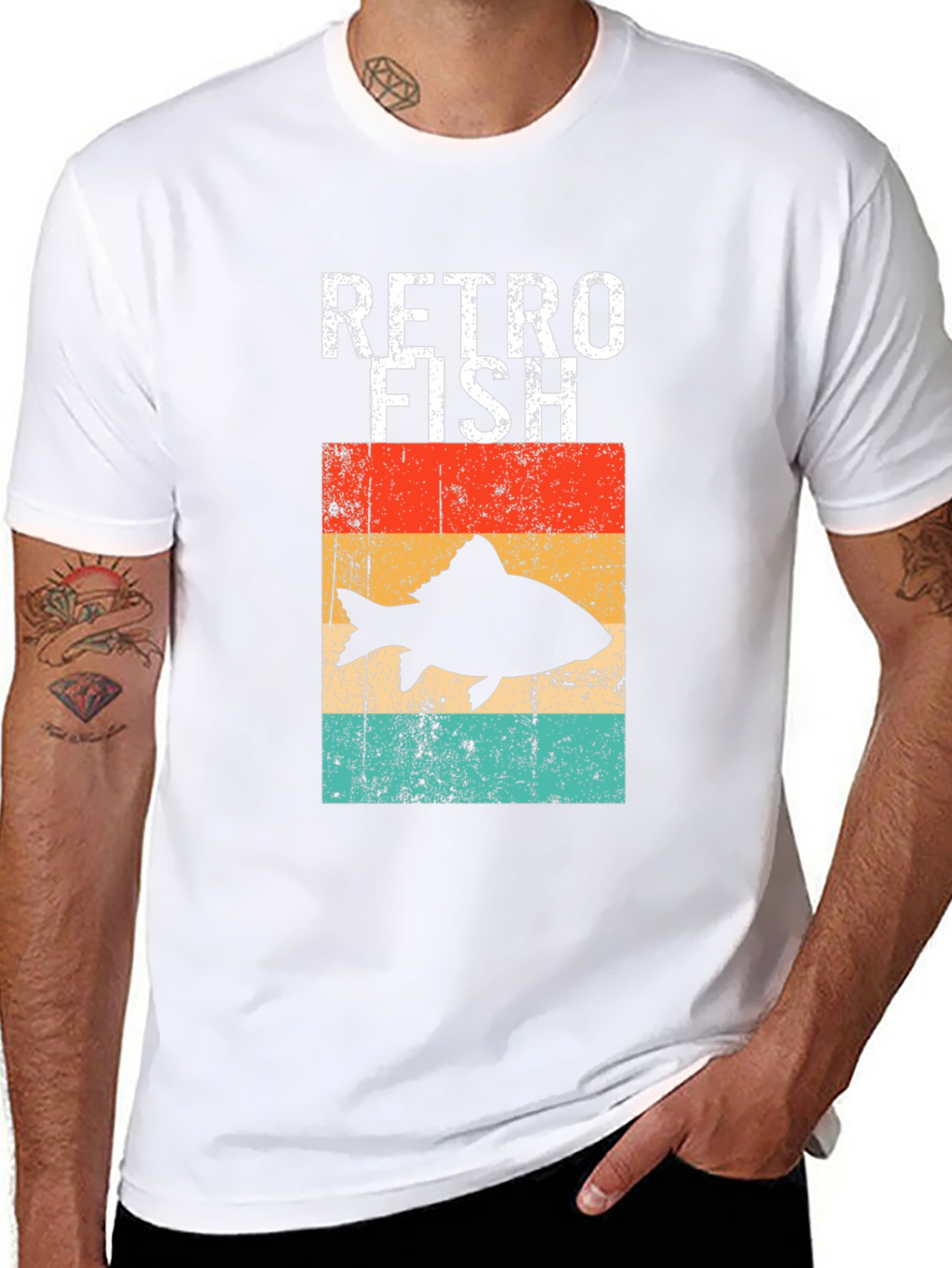 Retro Fish Graphic Tee - Black