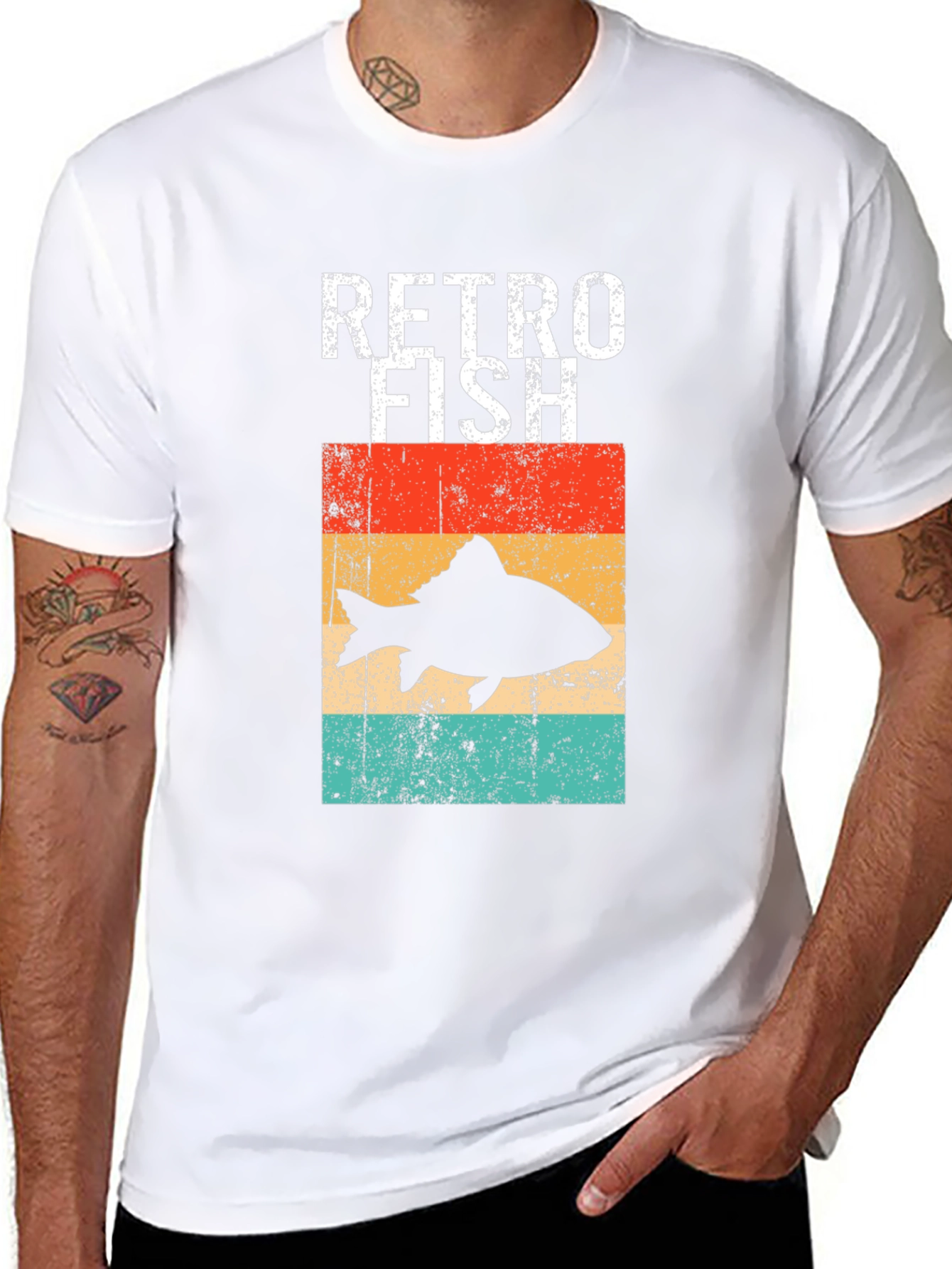 Retro Fish Graphic Tee - Black