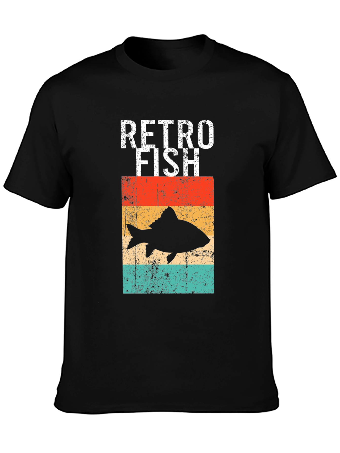 Retro Fish Graphic Tee - Black
