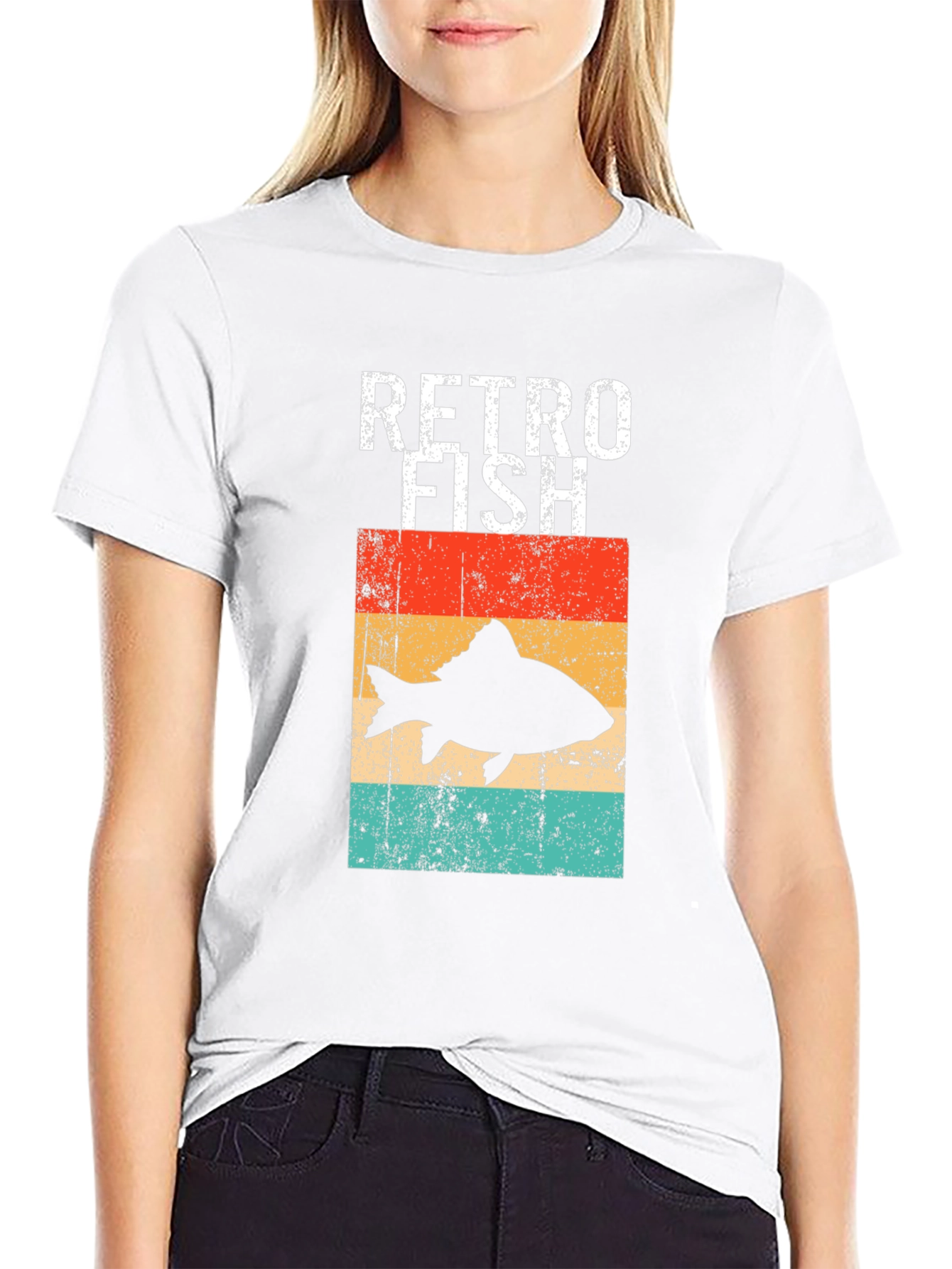 Retro Fish Graphic Tee - Black