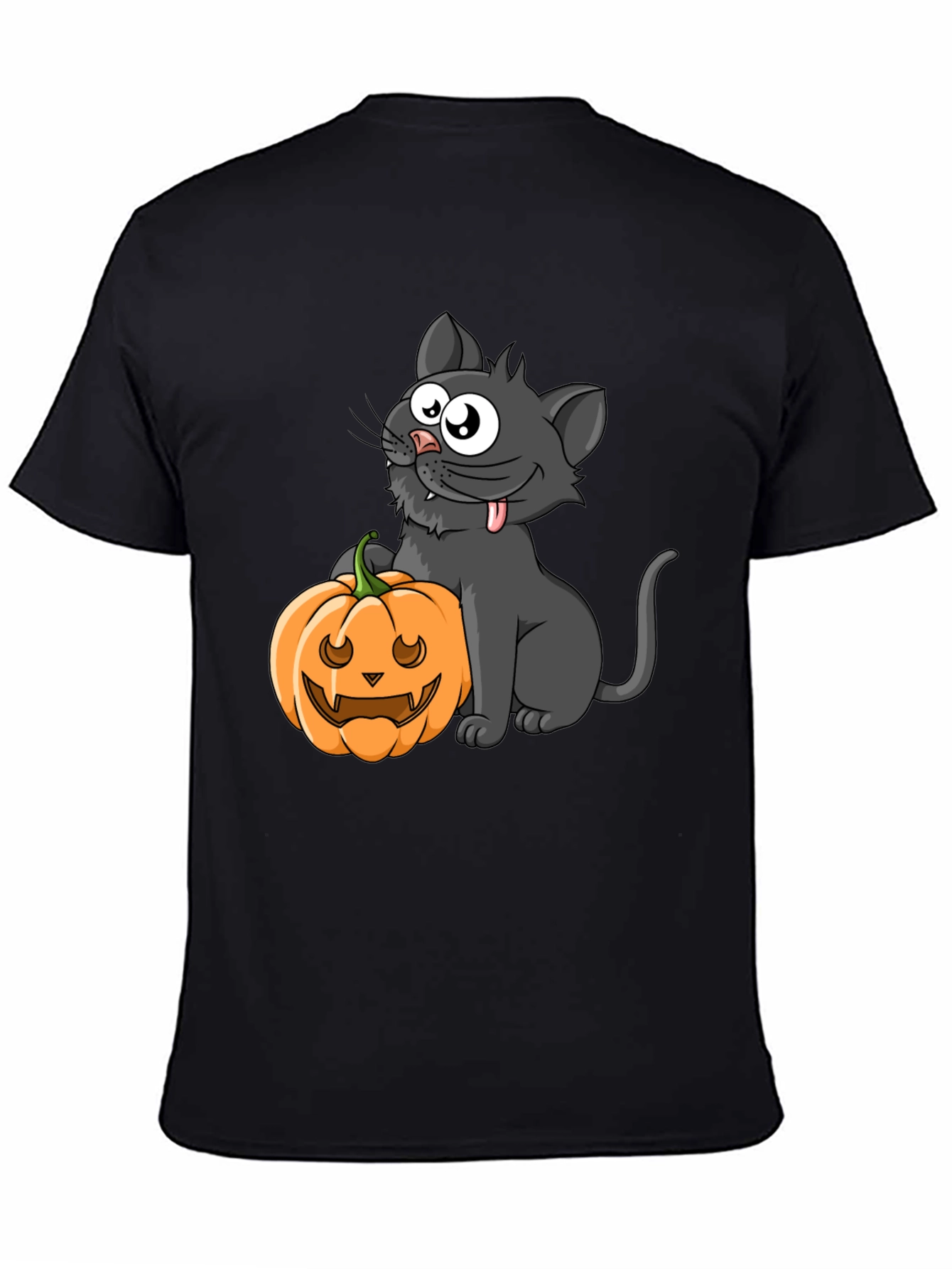 Halloween Cat & Pumpkin Graphic Tee