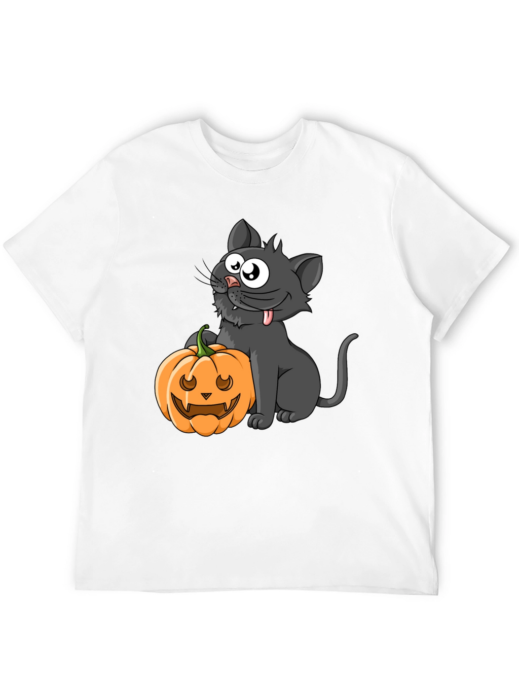Halloween Cat & Pumpkin Graphic Tee