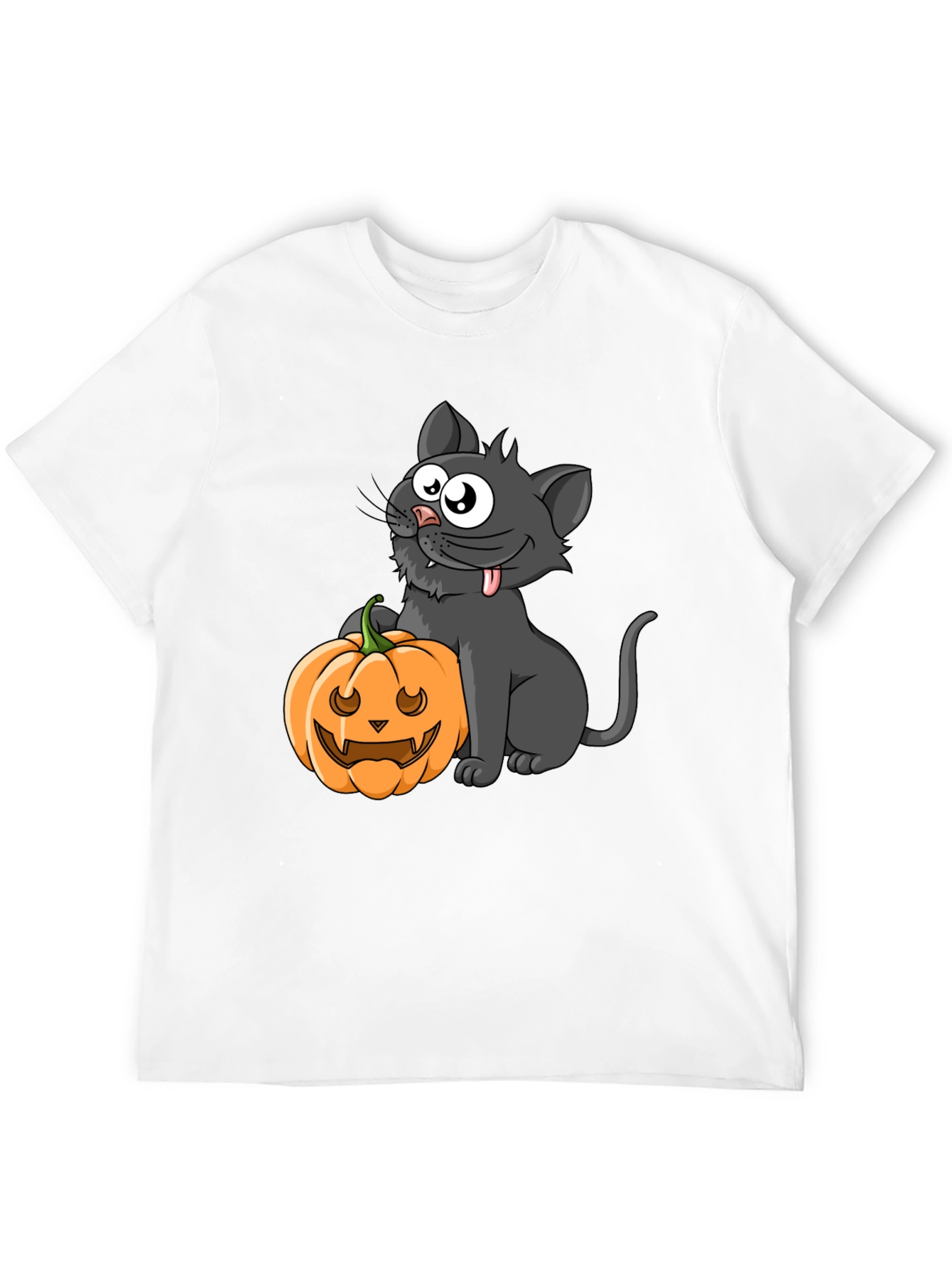 Halloween Cat & Pumpkin Graphic Tee