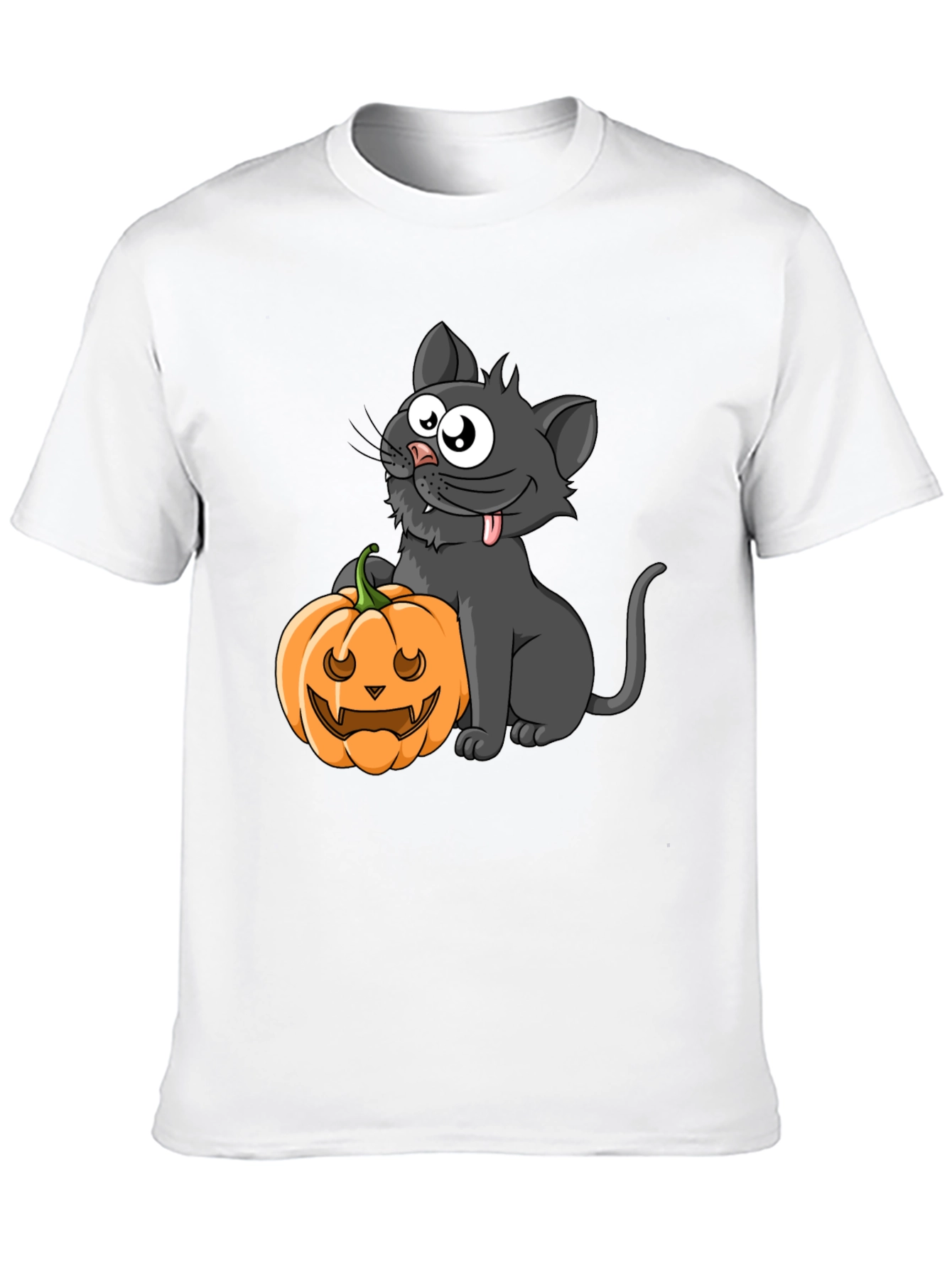 Halloween Cat & Pumpkin Graphic Tee