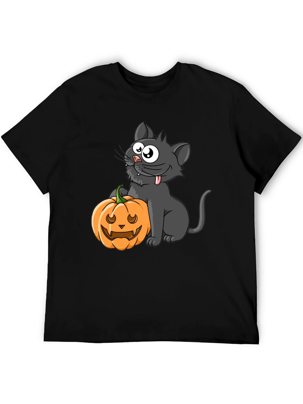 Halloween Cat & Pumpkin Graphic Tee