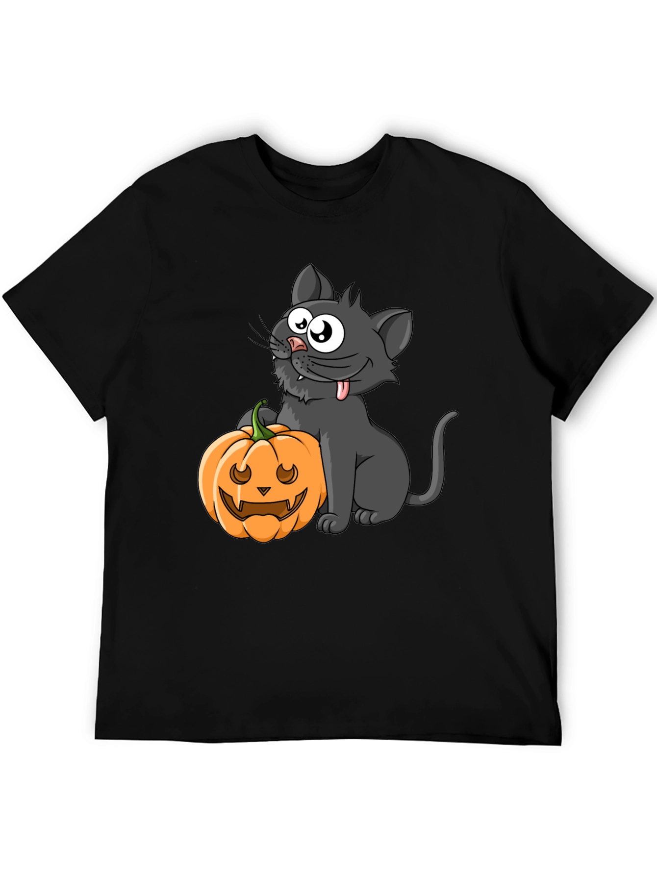 Halloween Cat & Pumpkin Graphic Tee