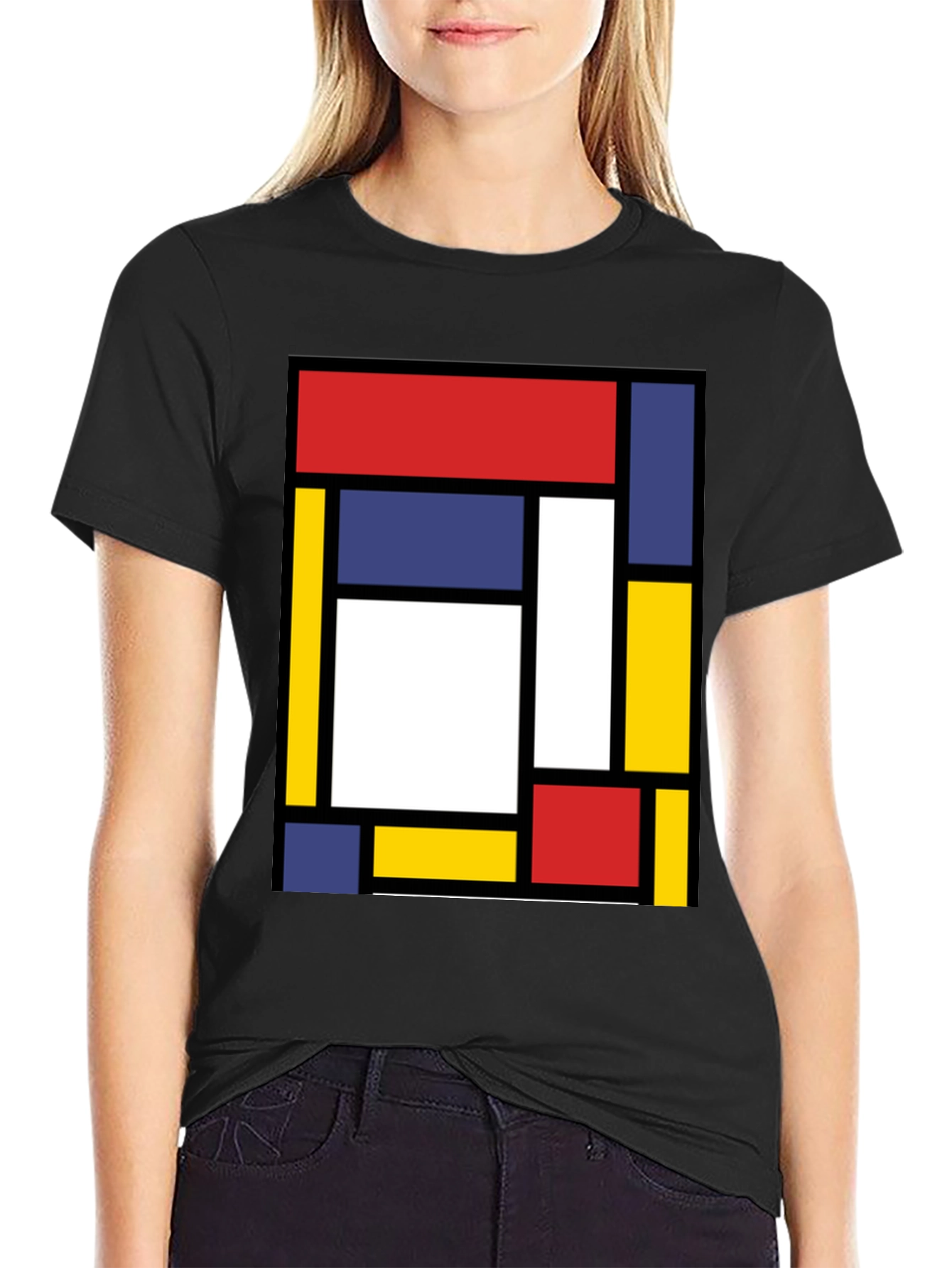 Modern Art Graphic Tee - Mondrian Style