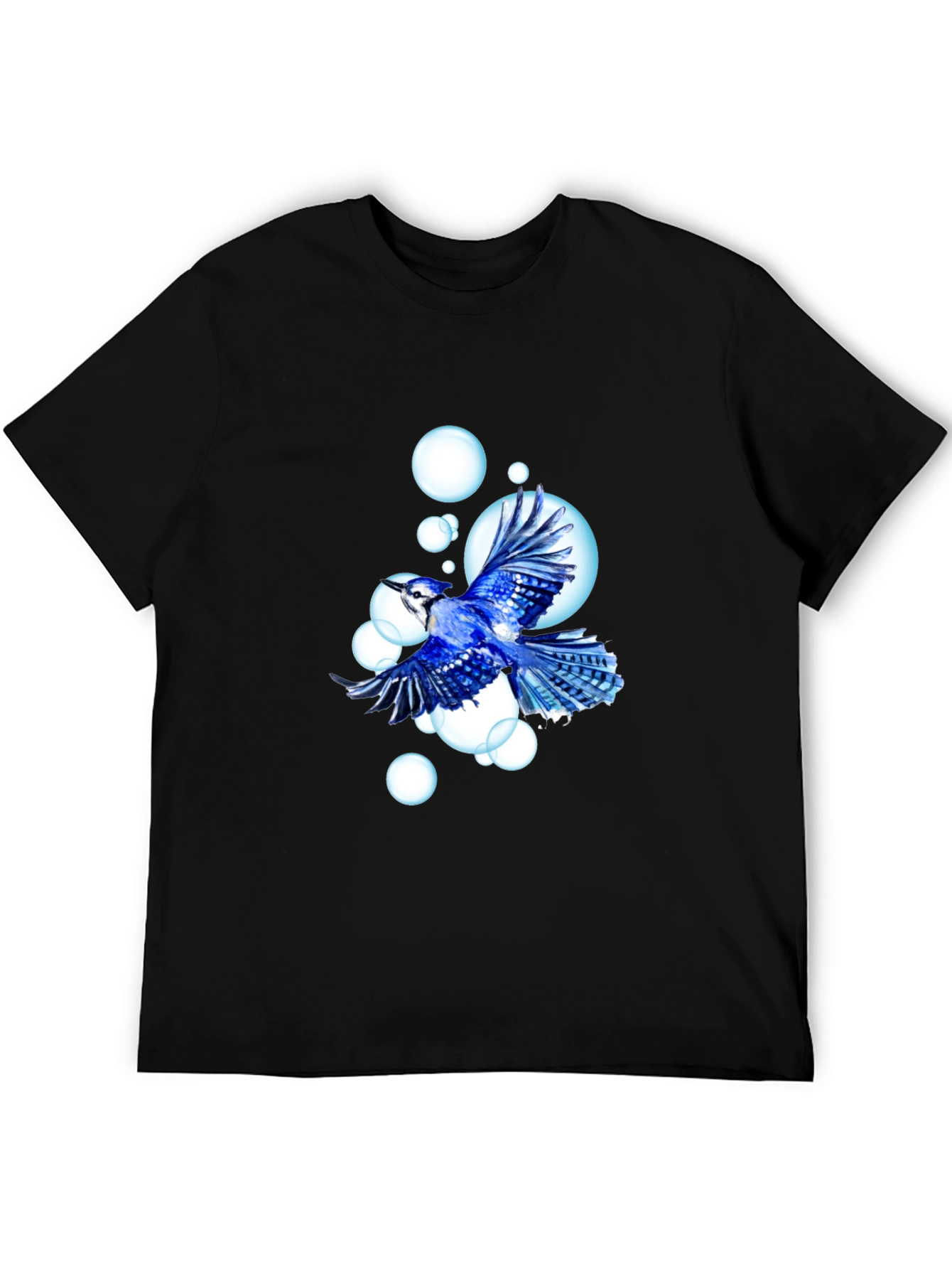 Blue Jay T-Shirt - Bird & Bubbles Design