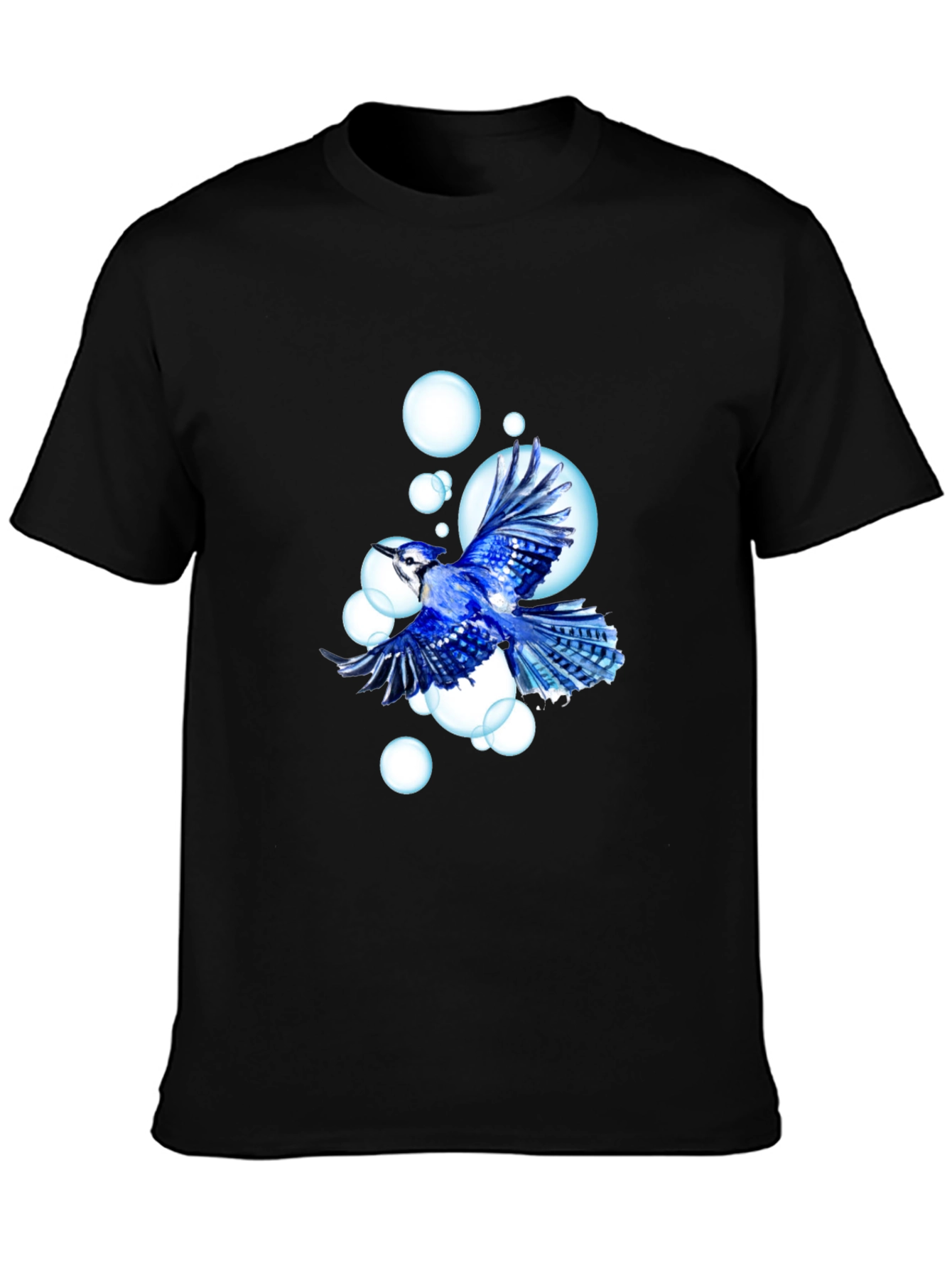 Blue Jay T-Shirt - Bird & Bubbles Design