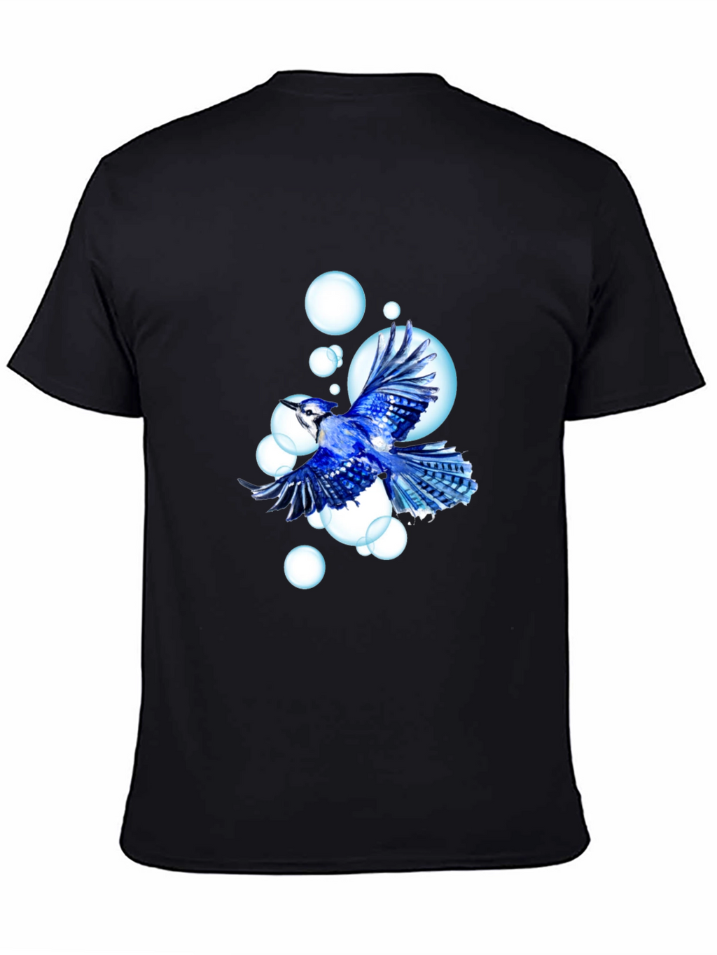 Blue Jay T-Shirt - Bird & Bubbles Design
