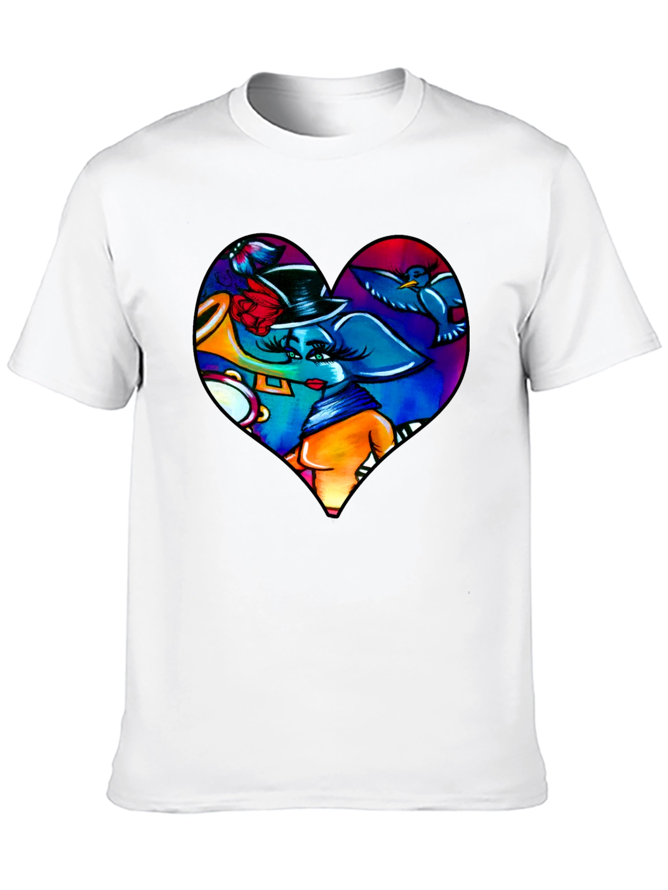 Heart Elephant Music Lover T-Shirt