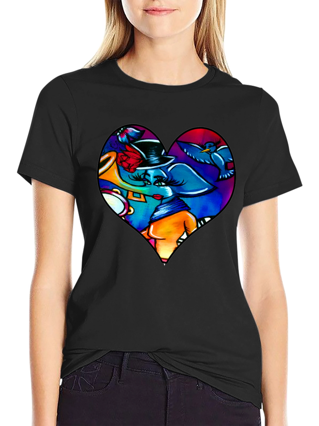 Heart Elephant Music Lover T-Shirt