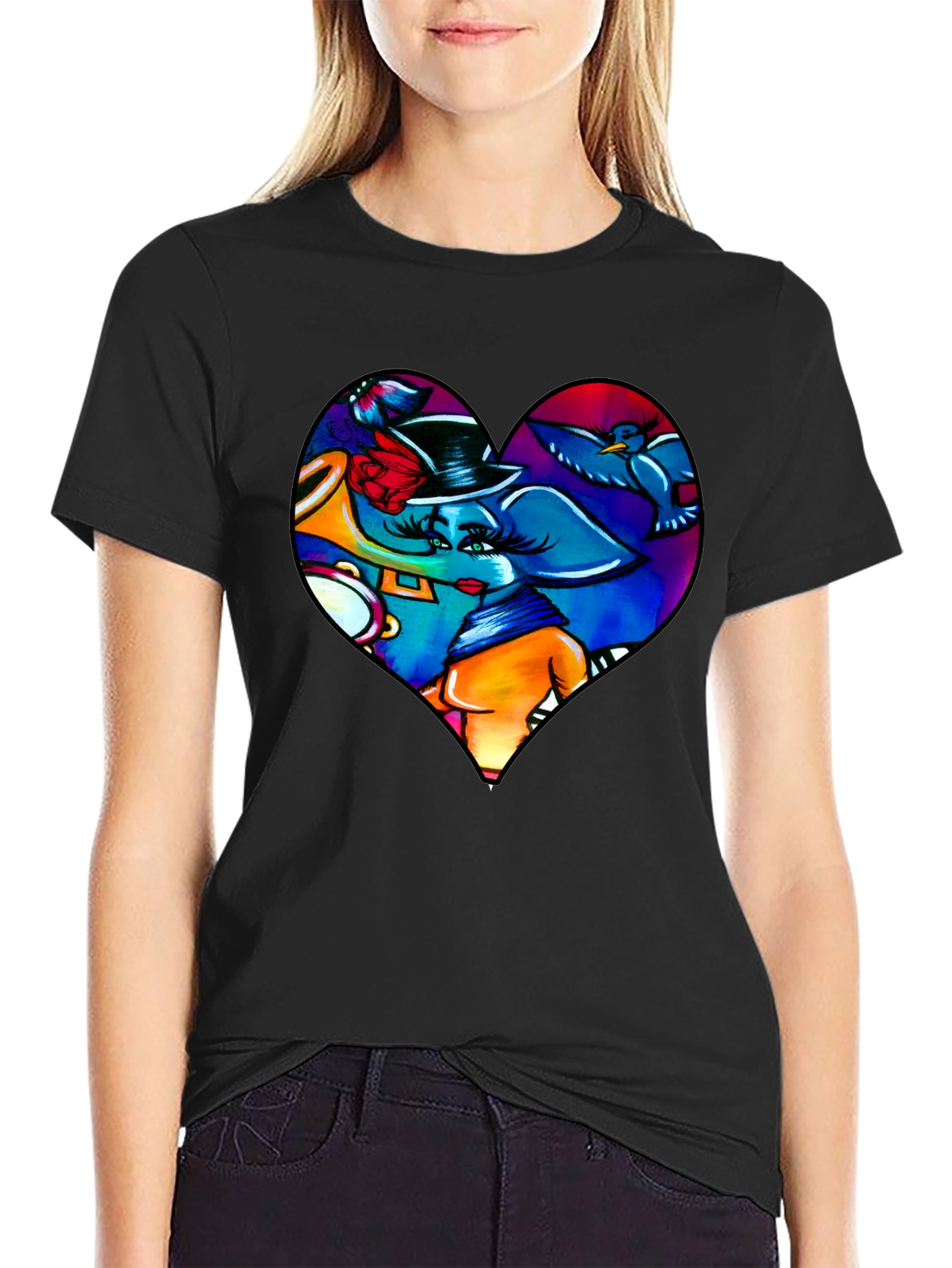 Heart Elephant Music Lover T-Shirt