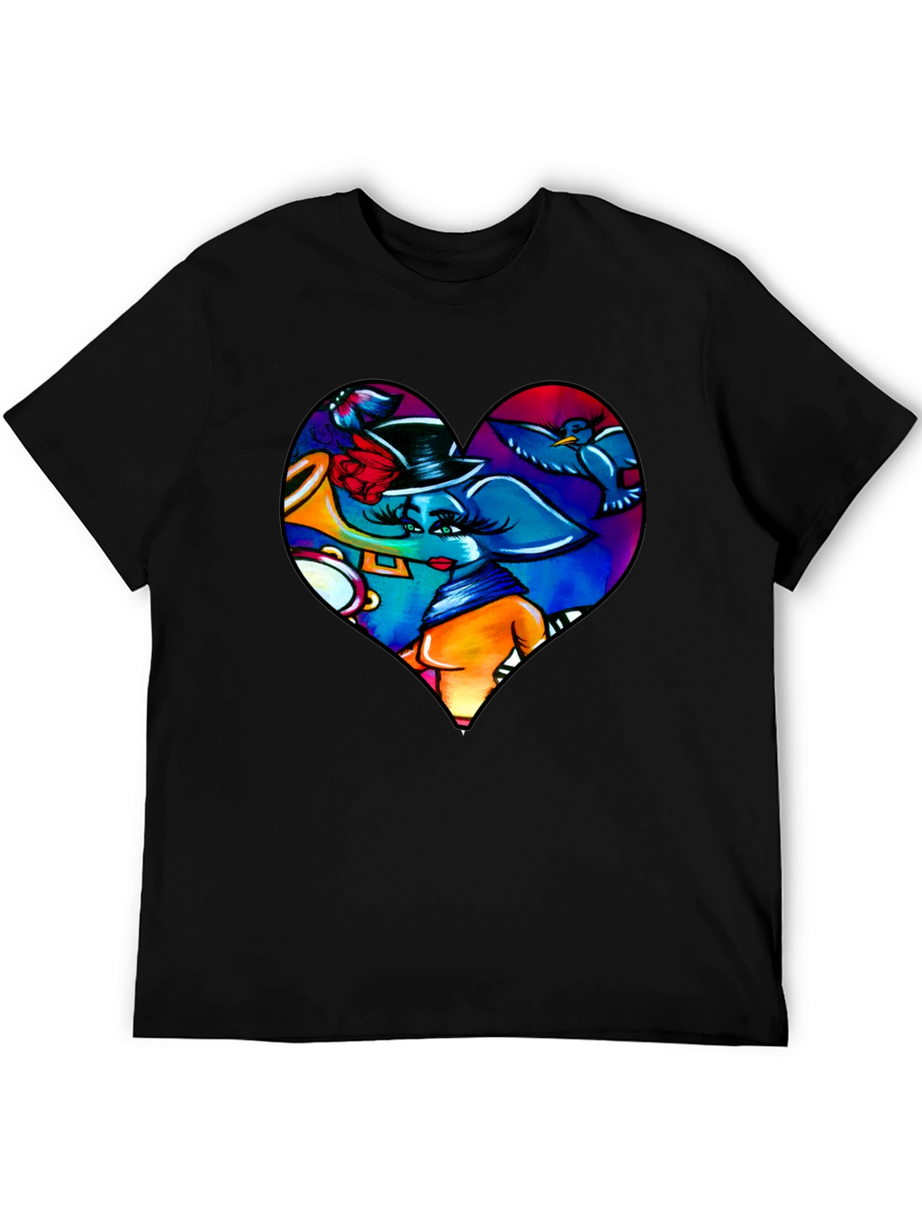 Heart Elephant Music Lover T-Shirt