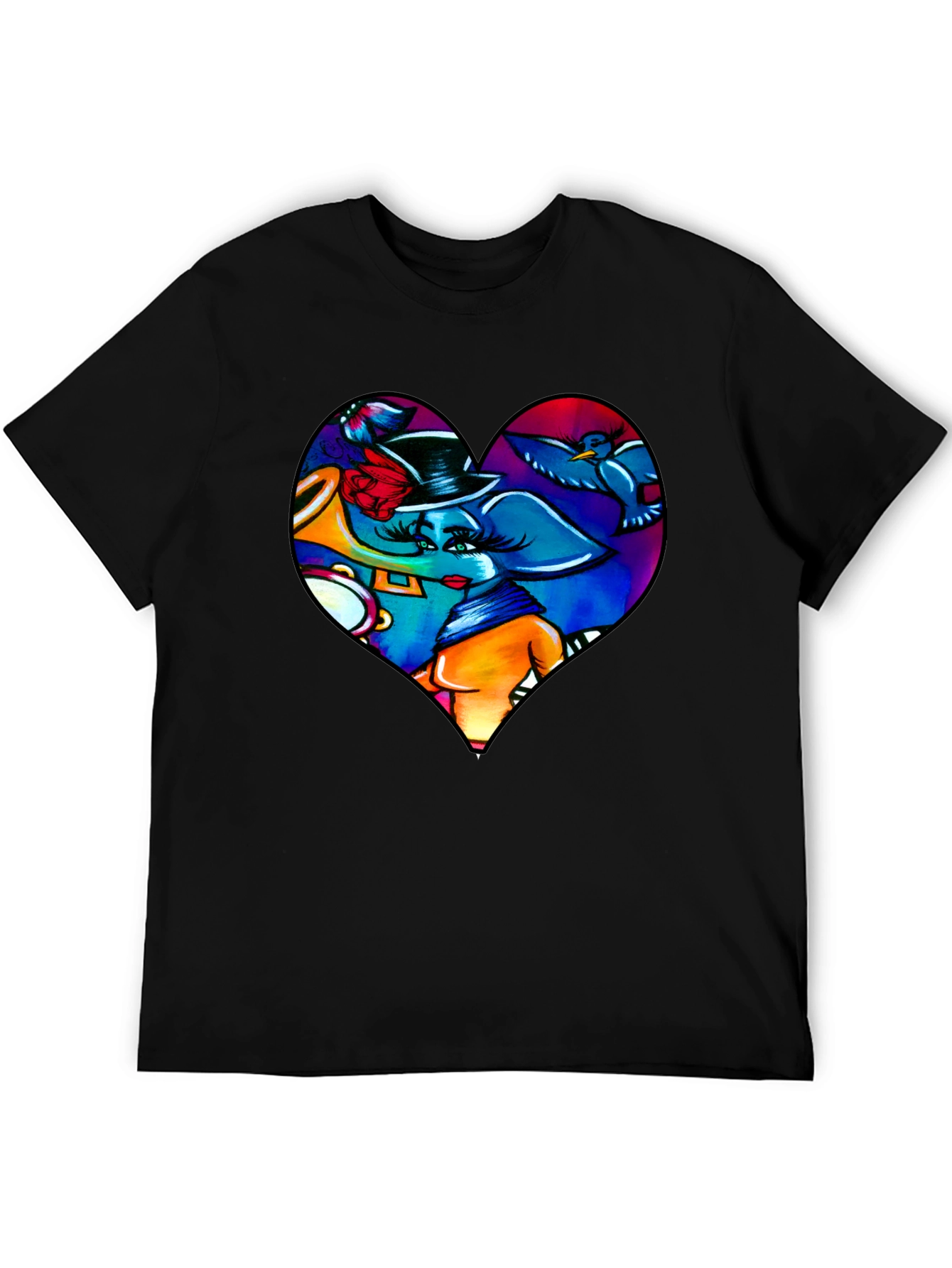 Heart Elephant Music Lover T-Shirt