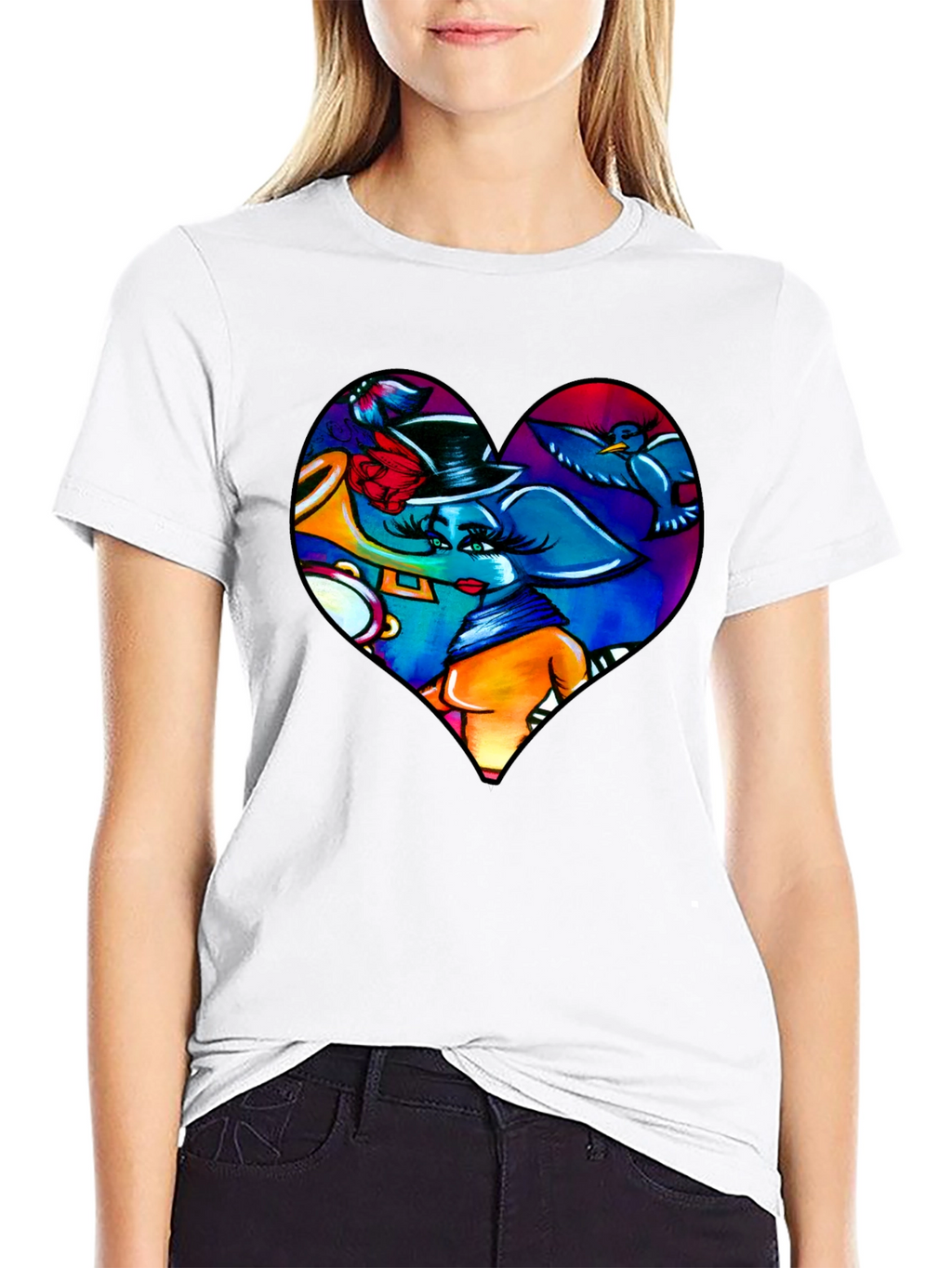 Heart Elephant Music Lover T-Shirt