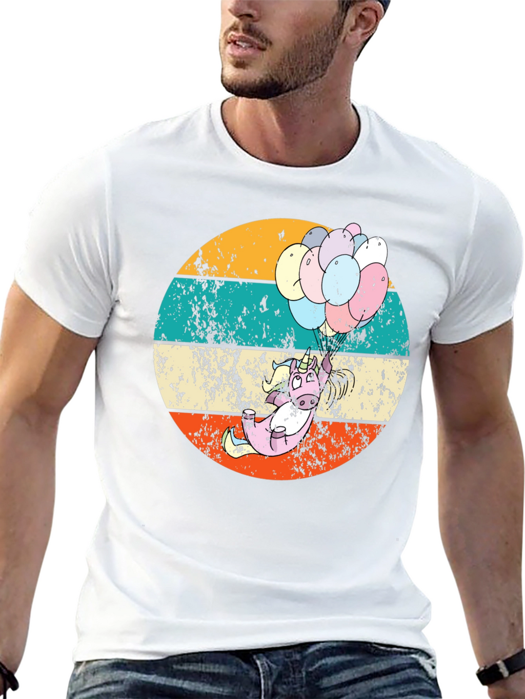Retro Unicorn Balloons Graphic Tee