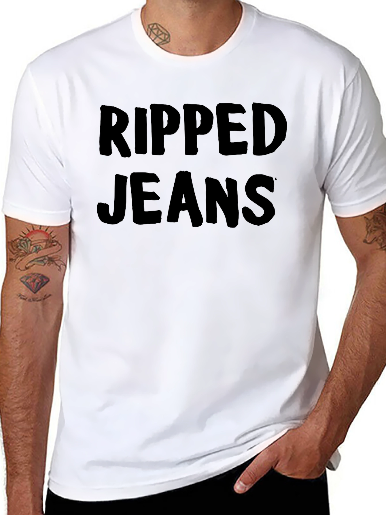 Ripped Jeans Graphic T-Shirt - Unisex Style