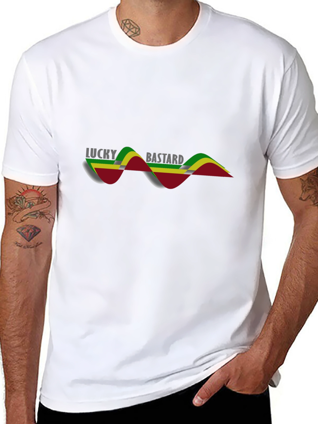 Lucky Bastard Graphic Tee - Mens Black T-Shirt