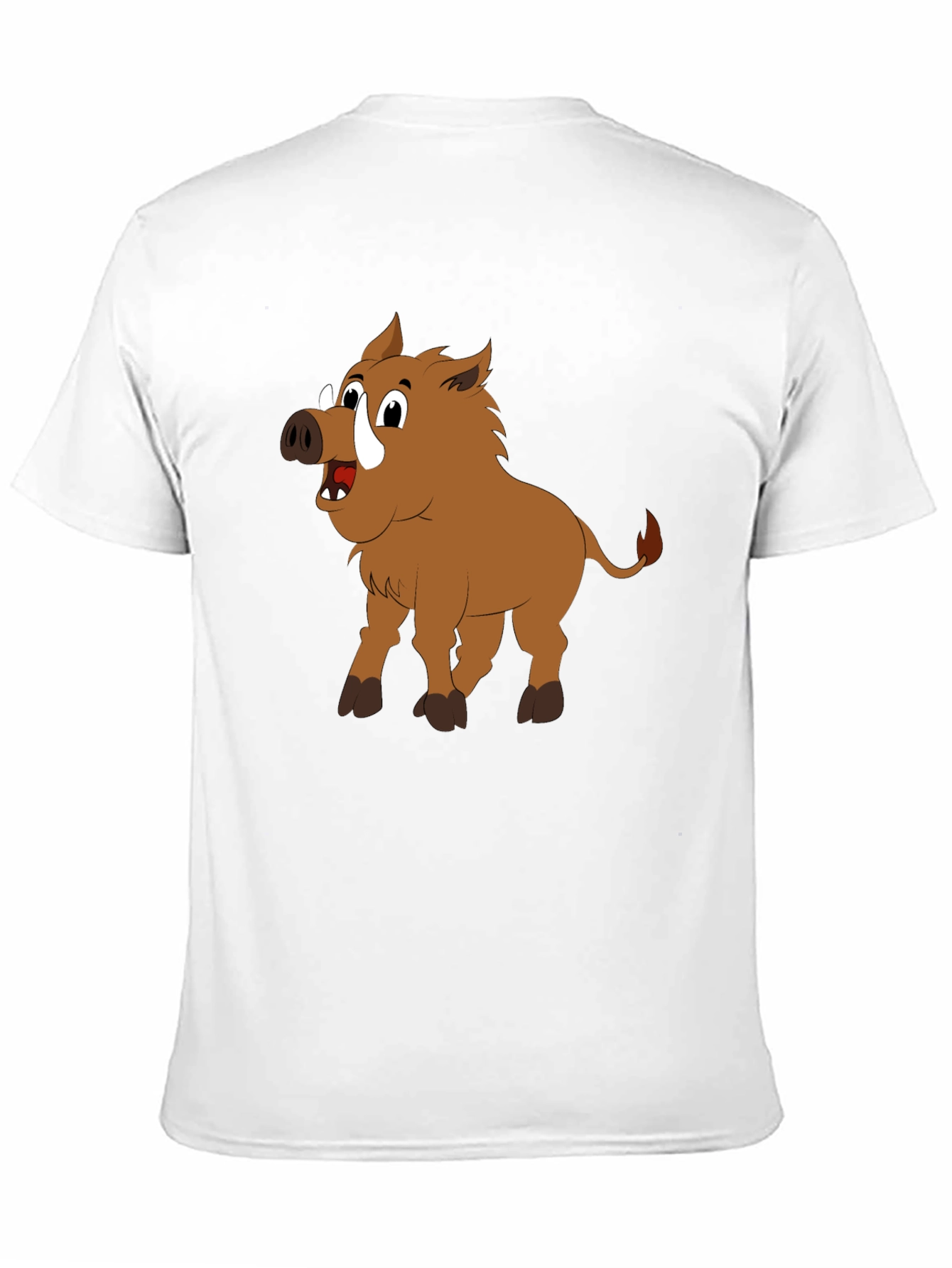 Boar Cartoon Black T-Shirt