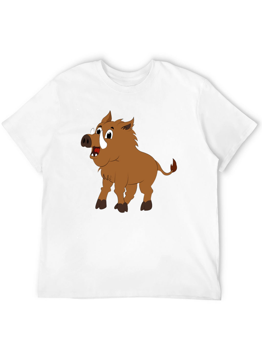 Boar Cartoon Black T-Shirt