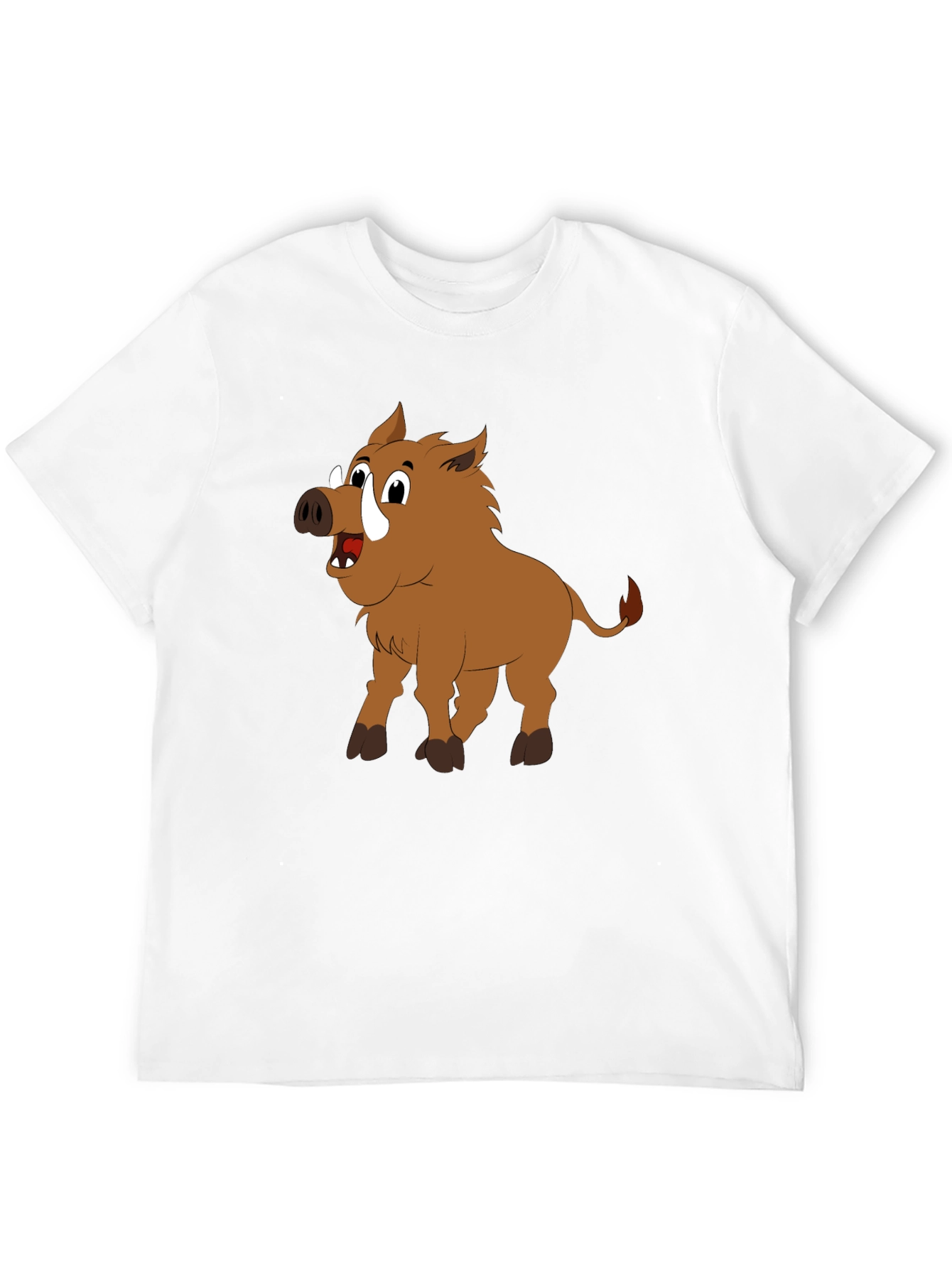 Boar Cartoon Black T-Shirt