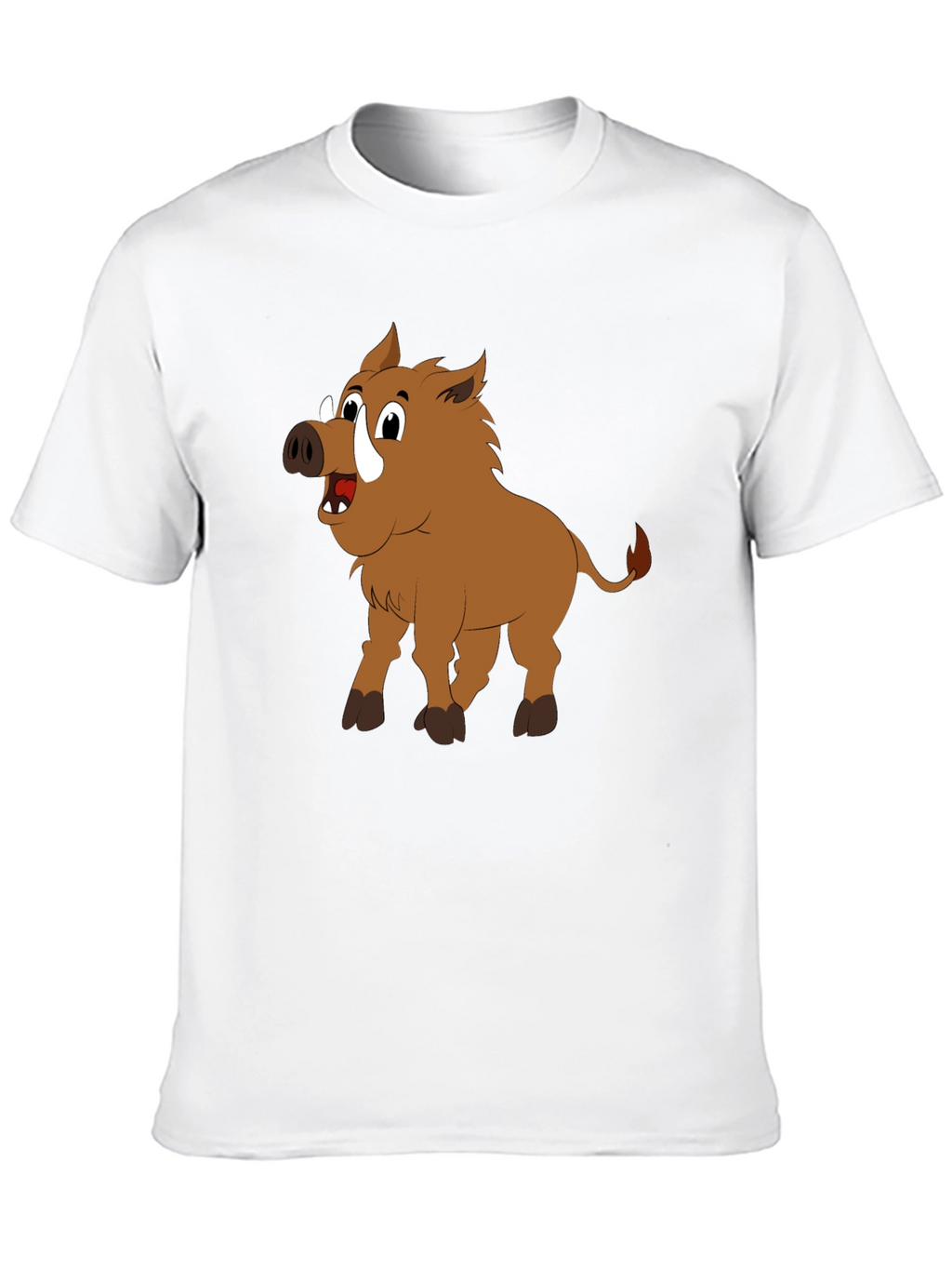 Boar Cartoon Black T-Shirt