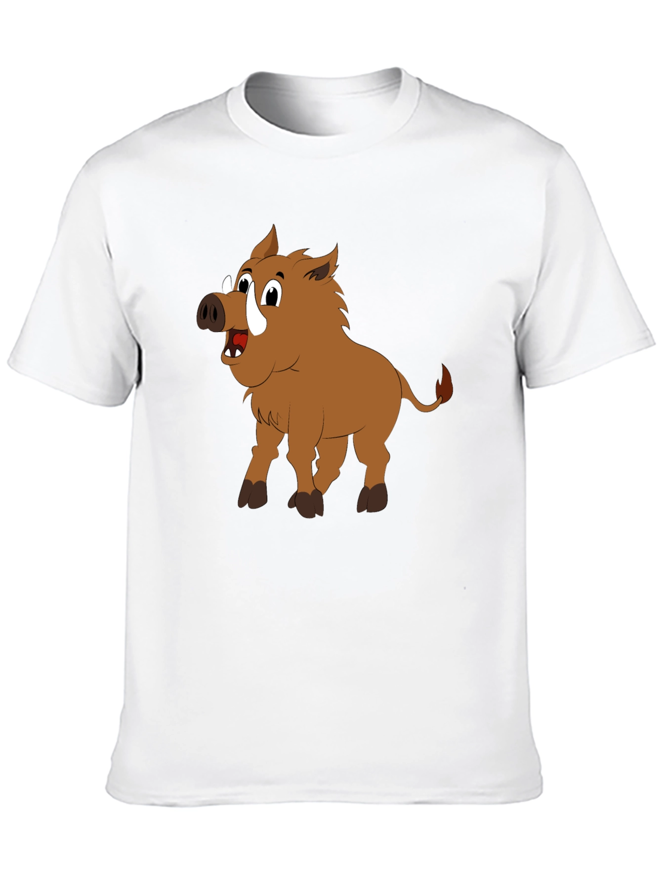Boar Cartoon Black T-Shirt