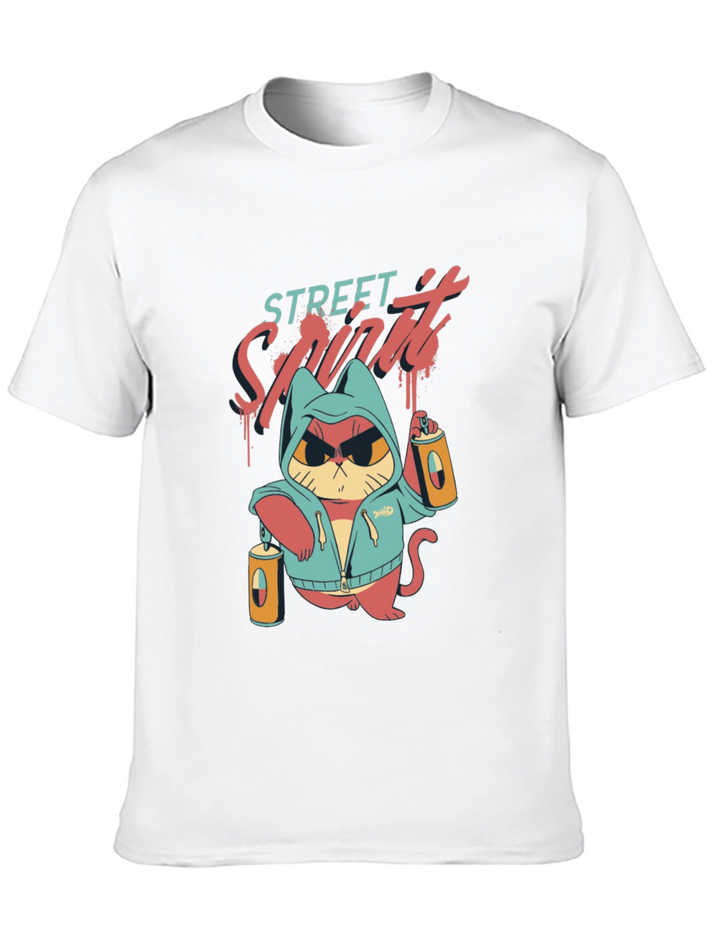 Street Spirit Cat Graphic T-Shirt