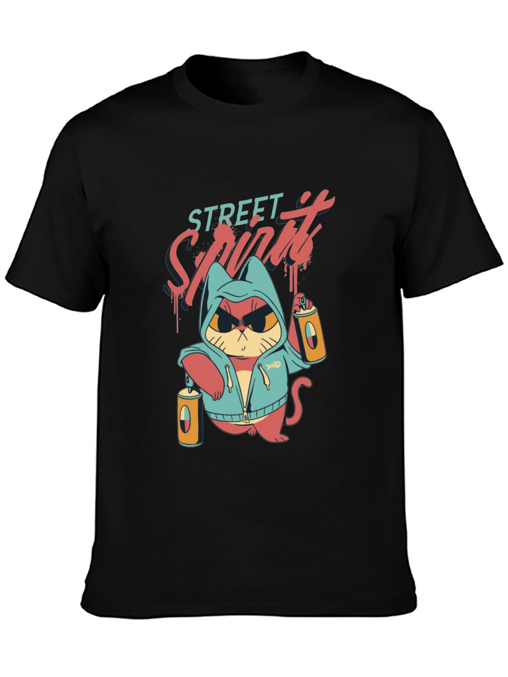 Street Spirit Cat Graphic T-Shirt