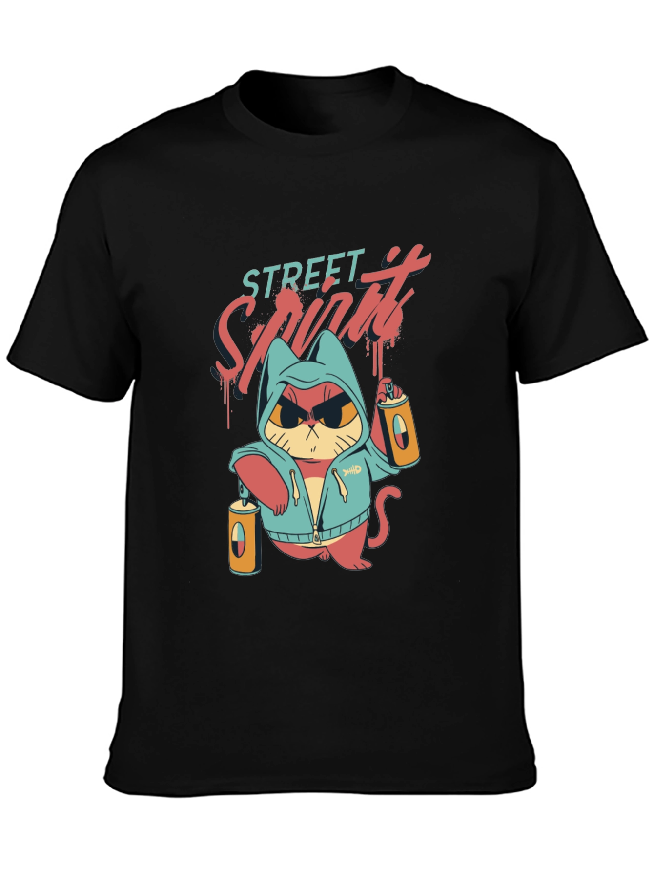 Street Spirit Cat Graphic T-Shirt