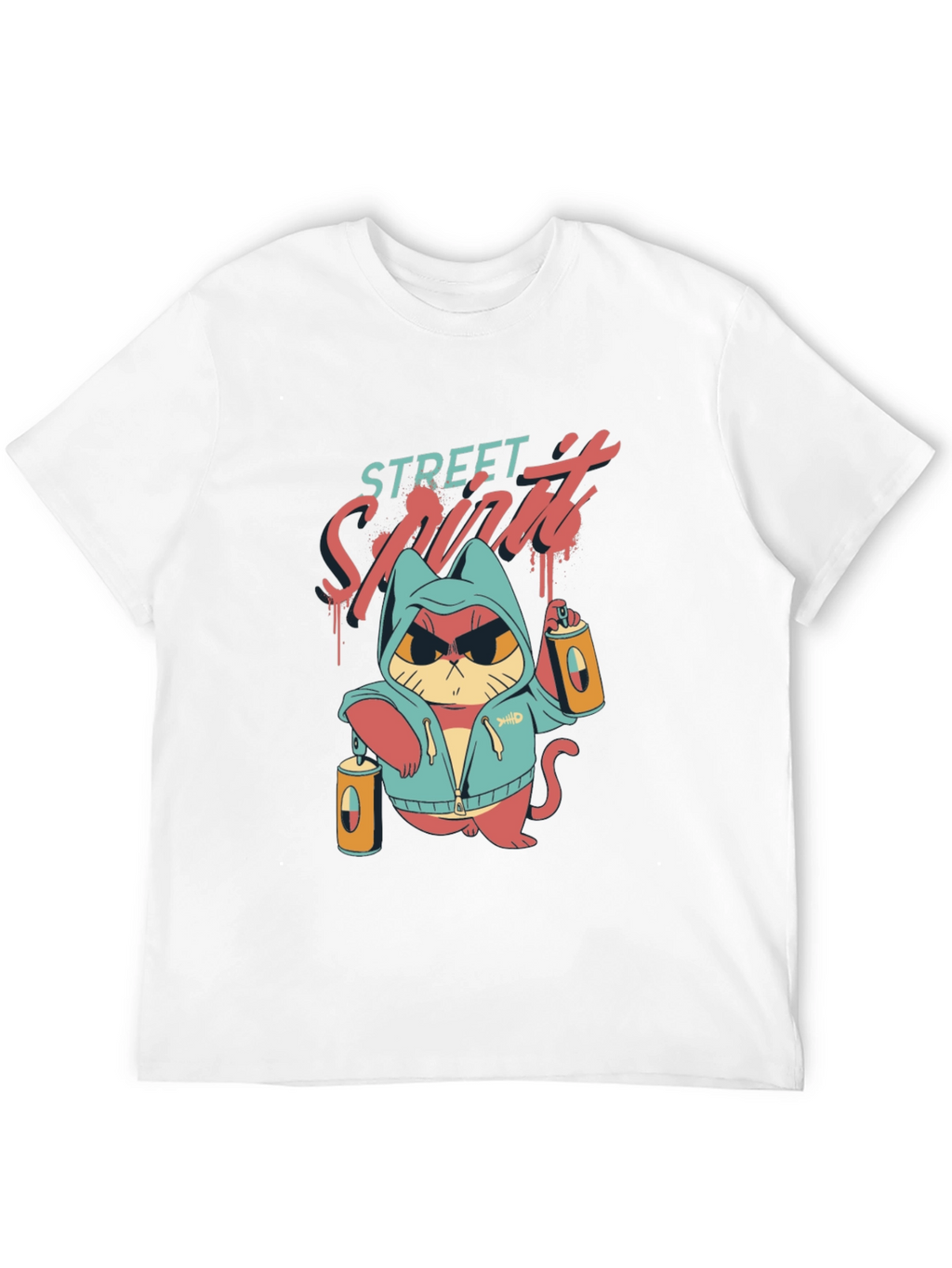 Street Spirit Cat Graphic T-Shirt