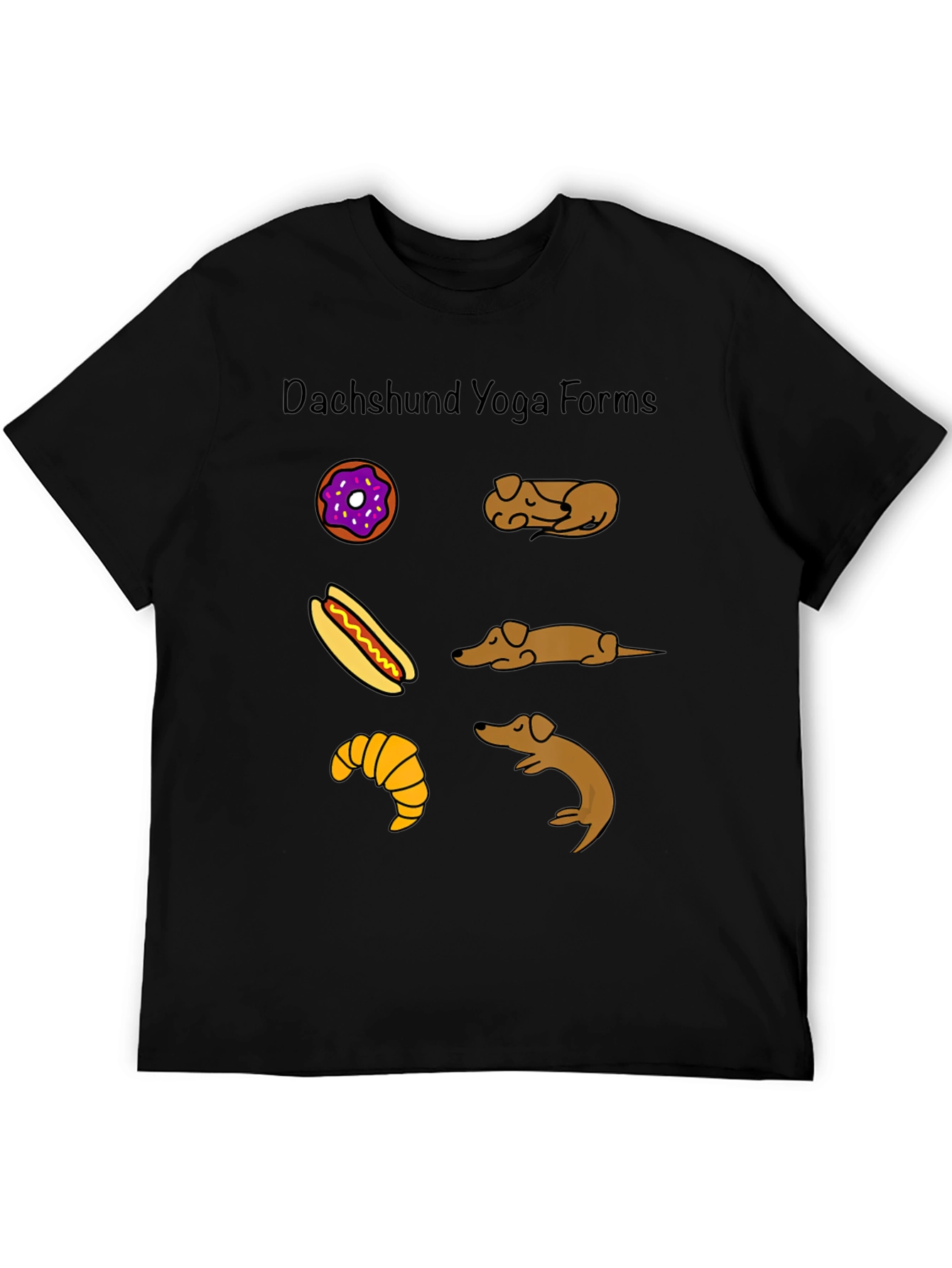 Dachshund Yoga Forms T-Shirt - Funny Wiener Dog Poses Tee