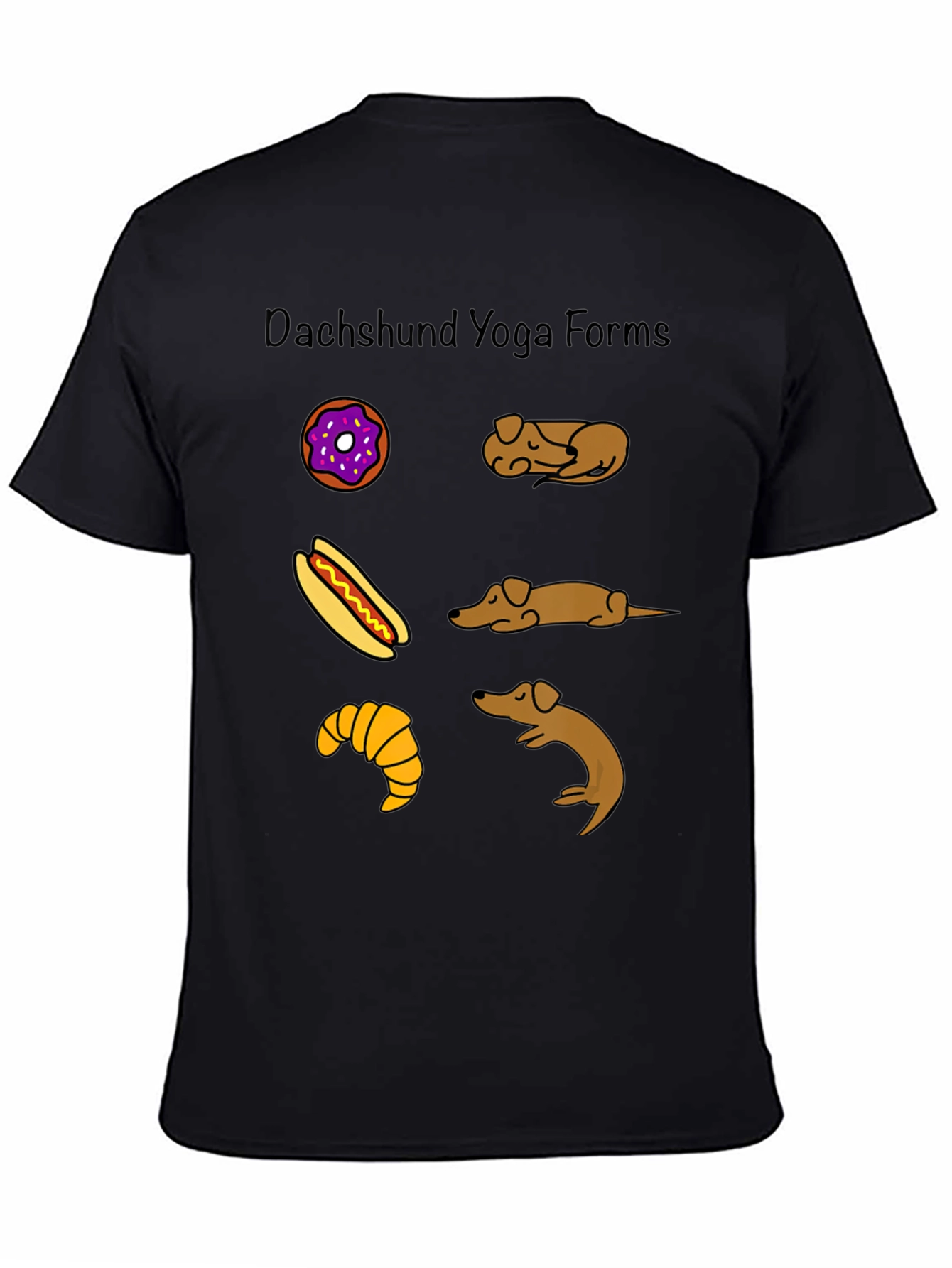 Dachshund Yoga Forms T-Shirt - Funny Wiener Dog Poses Tee