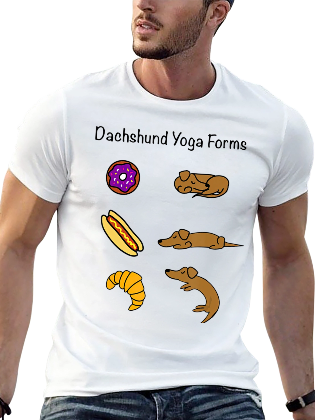 Dachshund Yoga Forms T-Shirt - Funny Wiener Dog Poses Tee