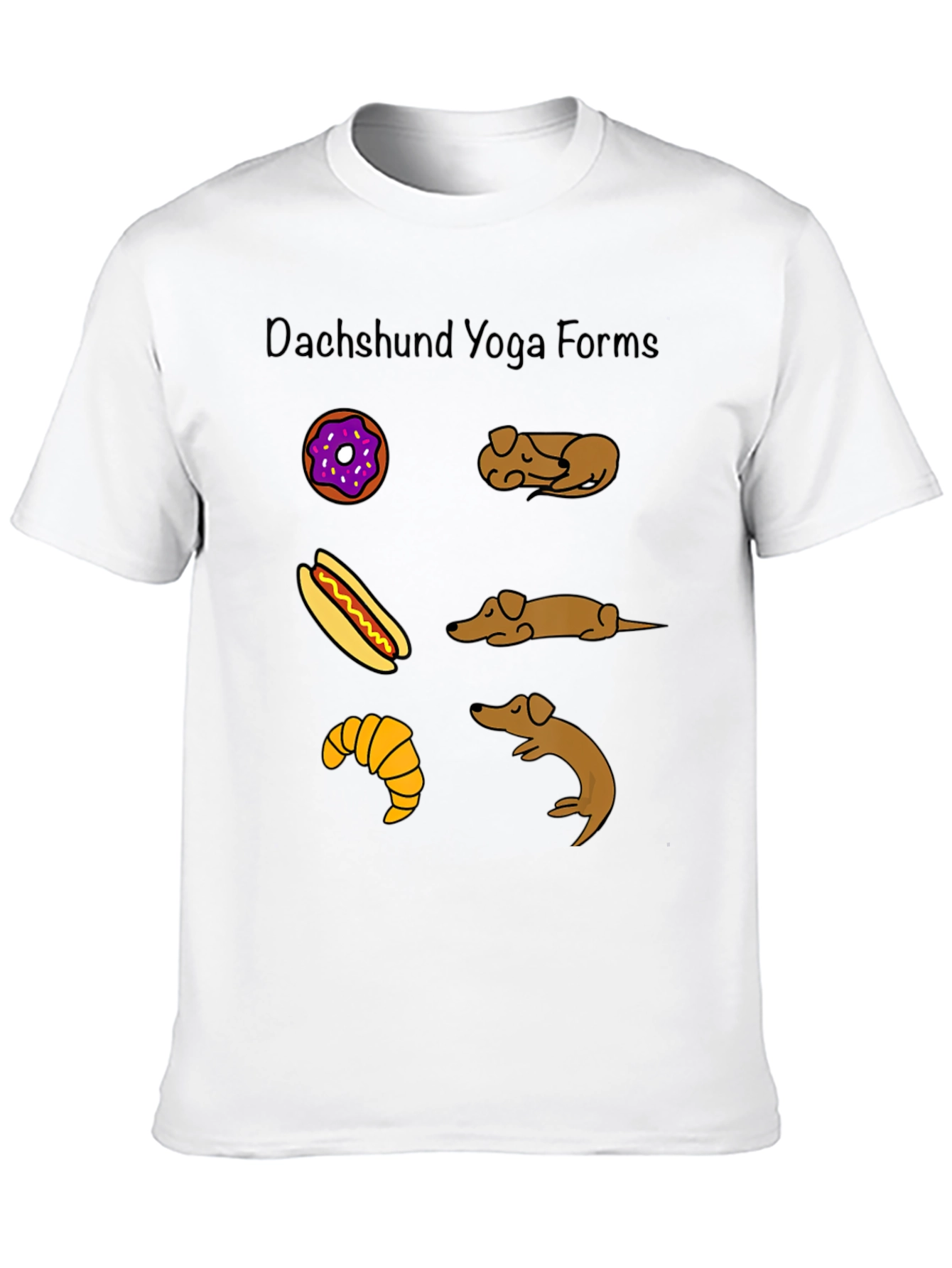 Dachshund Yoga Forms T-Shirt - Funny Wiener Dog Poses Tee