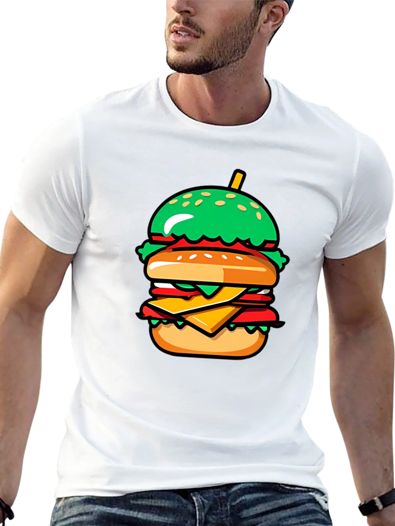Burger Graphic Tee - Casual Comfort