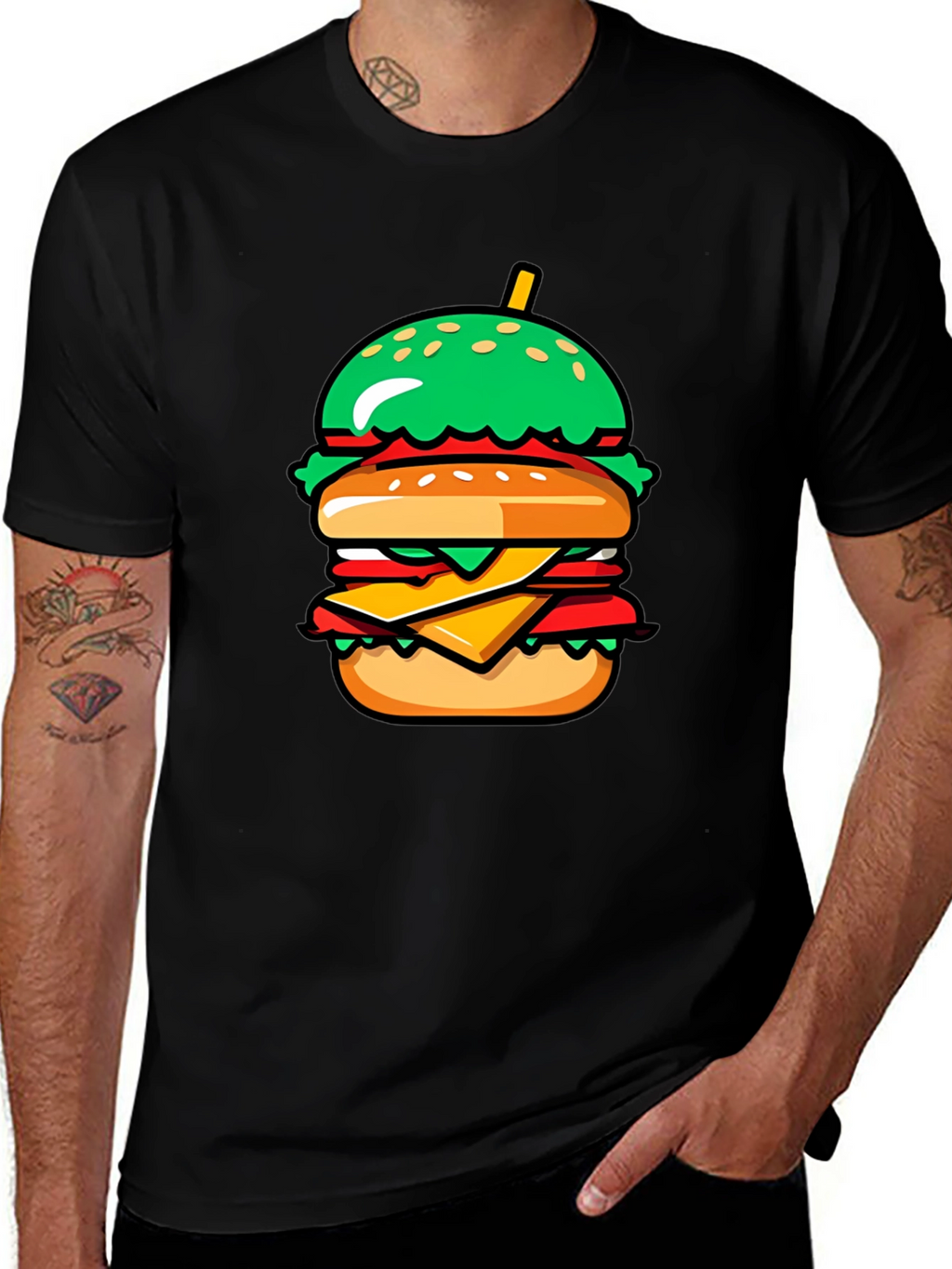 Burger Graphic Tee - Casual Comfort