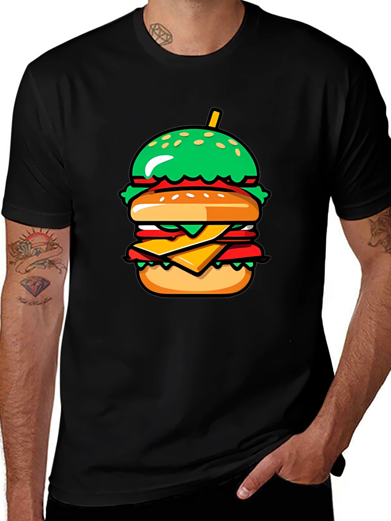 Burger Graphic Tee - Casual Comfort