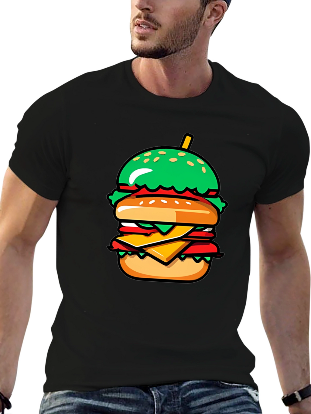 Burger Graphic Tee - Casual Comfort