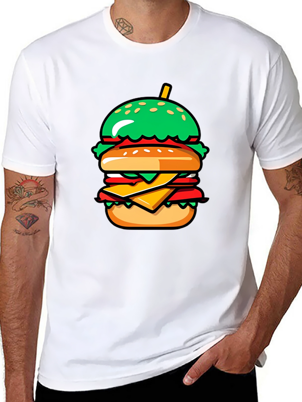 Burger Graphic Tee - Casual Comfort