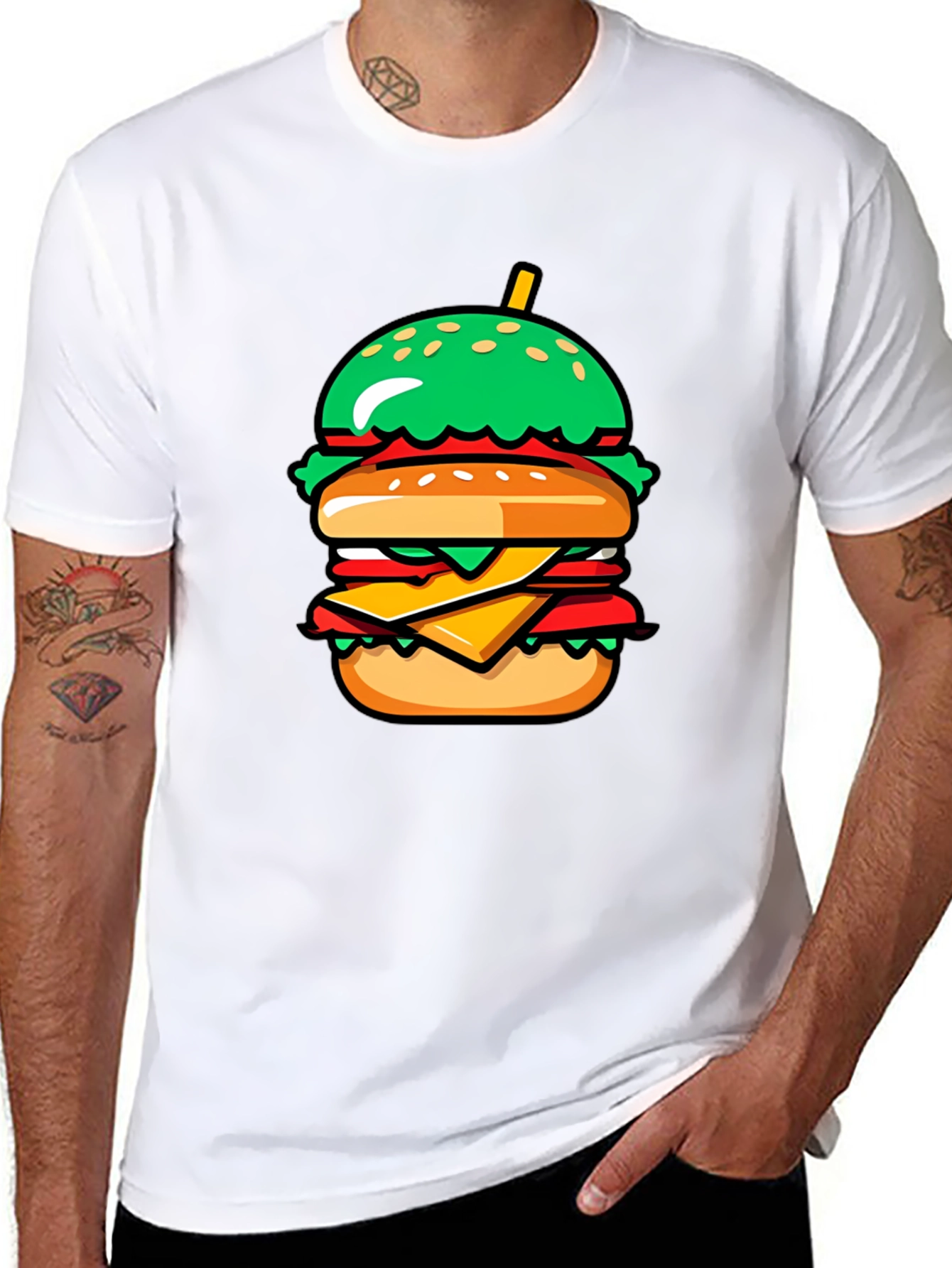 Burger Graphic Tee - Casual Comfort