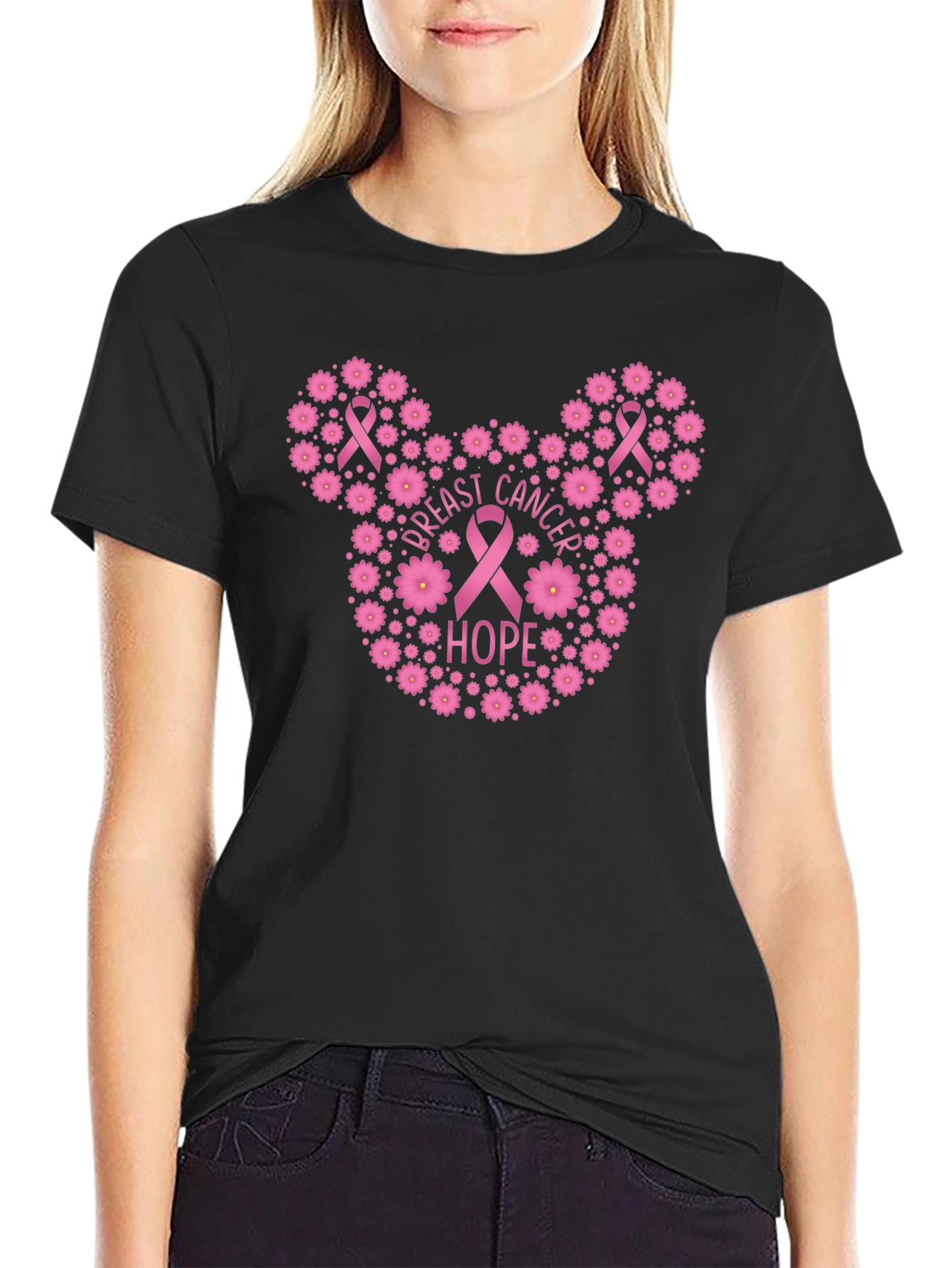 Breast Cancer Awareness Mickey Mouse Hope T-Shirt