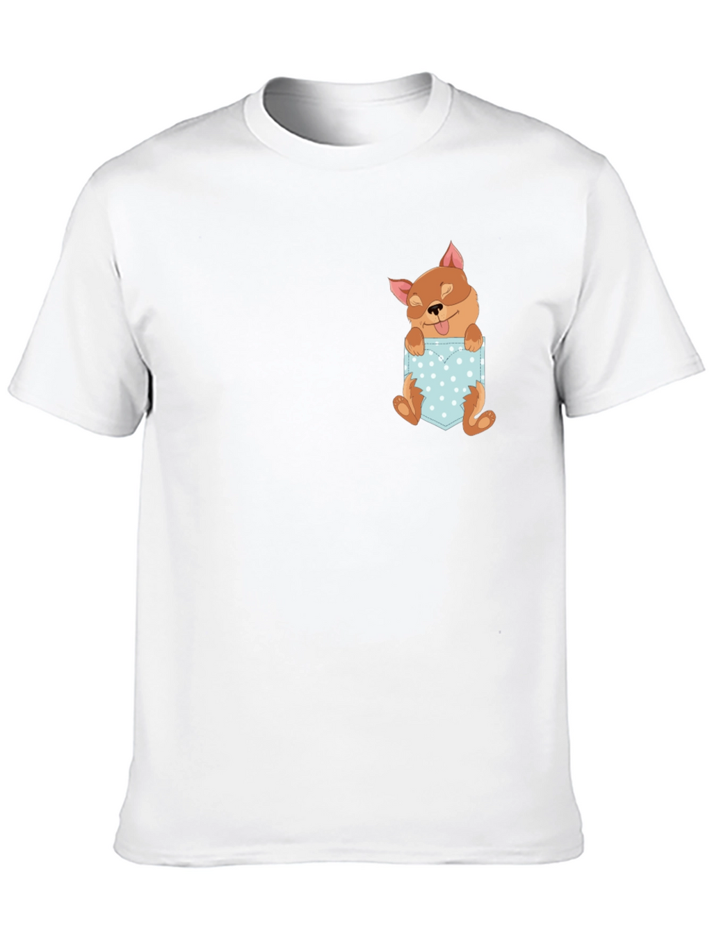 Cute Dog Pocket Tee - Stylish Graphic T-Shirt