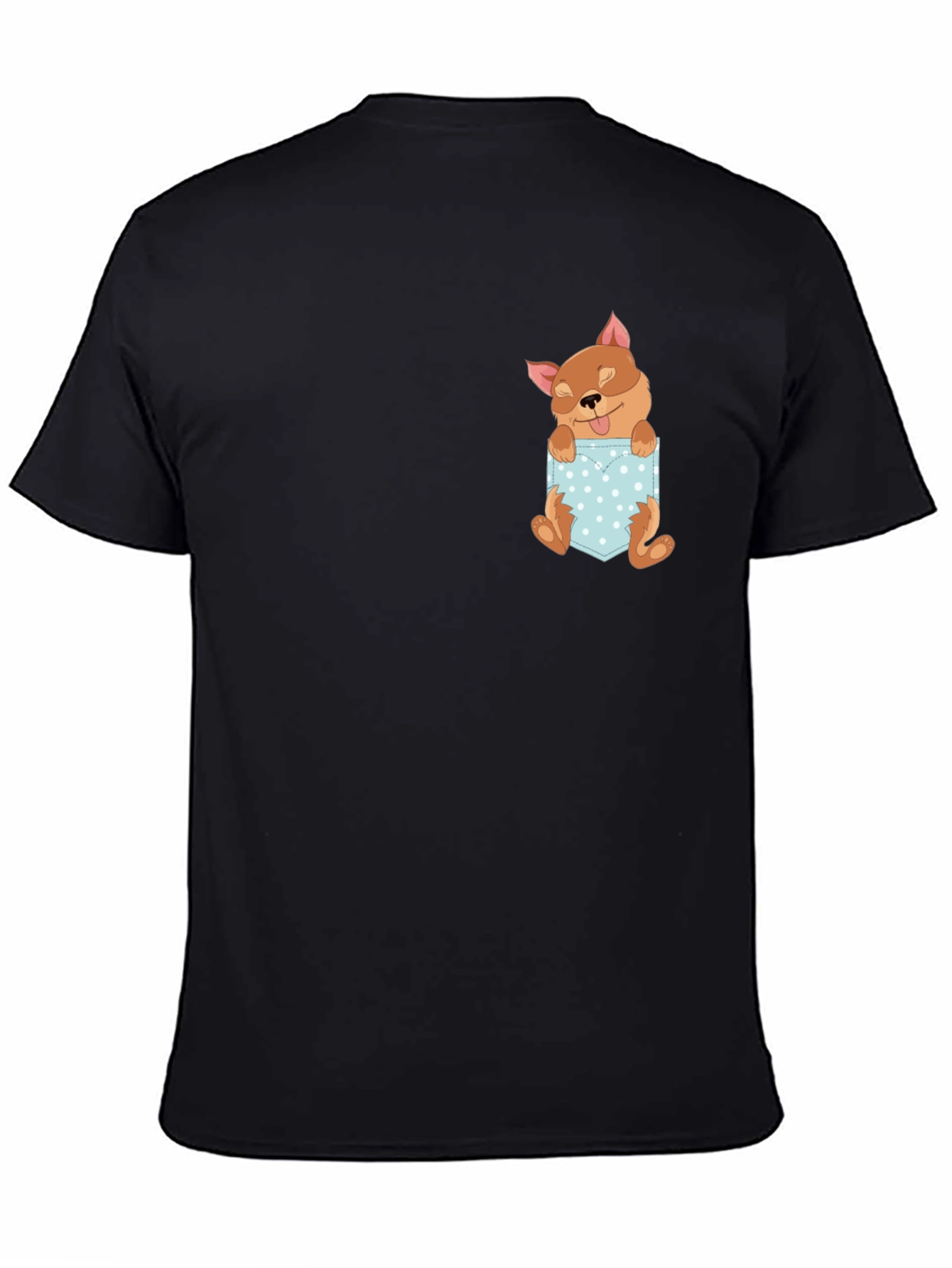 Cute Dog Pocket Tee - Stylish Graphic T-Shirt